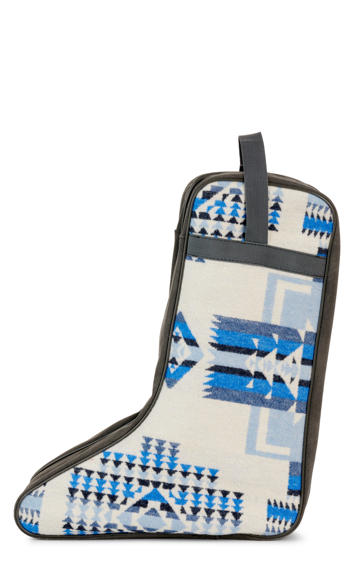 M&F Western Twister Gray with White and Blue Aztec Blanket Boot Bag - Image 1