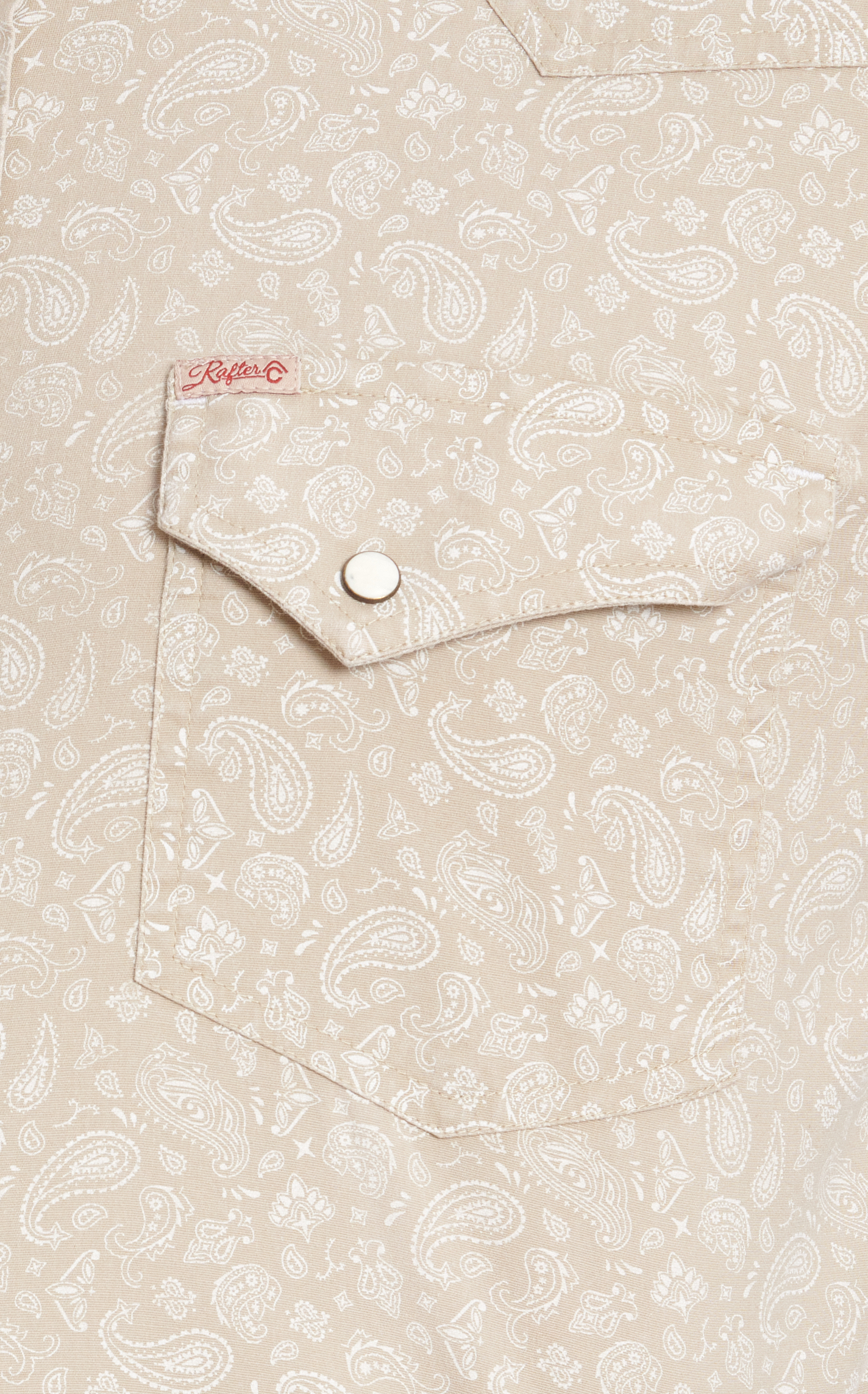 Rafter C Men's ProFlex45 Khaki & Cream Paisley Long Sleeve Western Shirt - Image 1