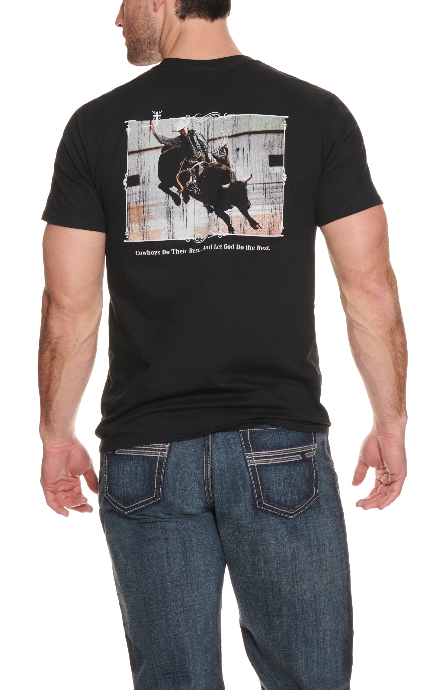 Cowboy Hardware Men's Black Cowboys Do Their Best Short Sleeve T-Shirt - Image 1
