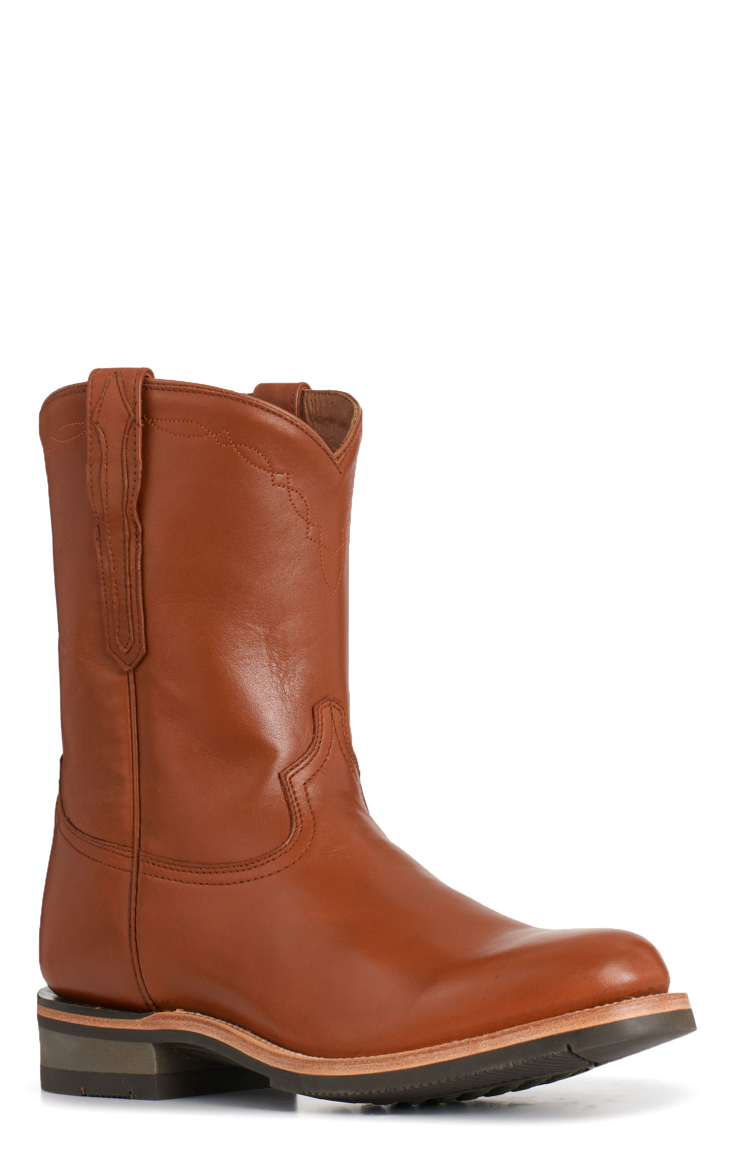 Lucchese Men's Cognac Cowhide Ranch Hand Roper Boots - Image 1