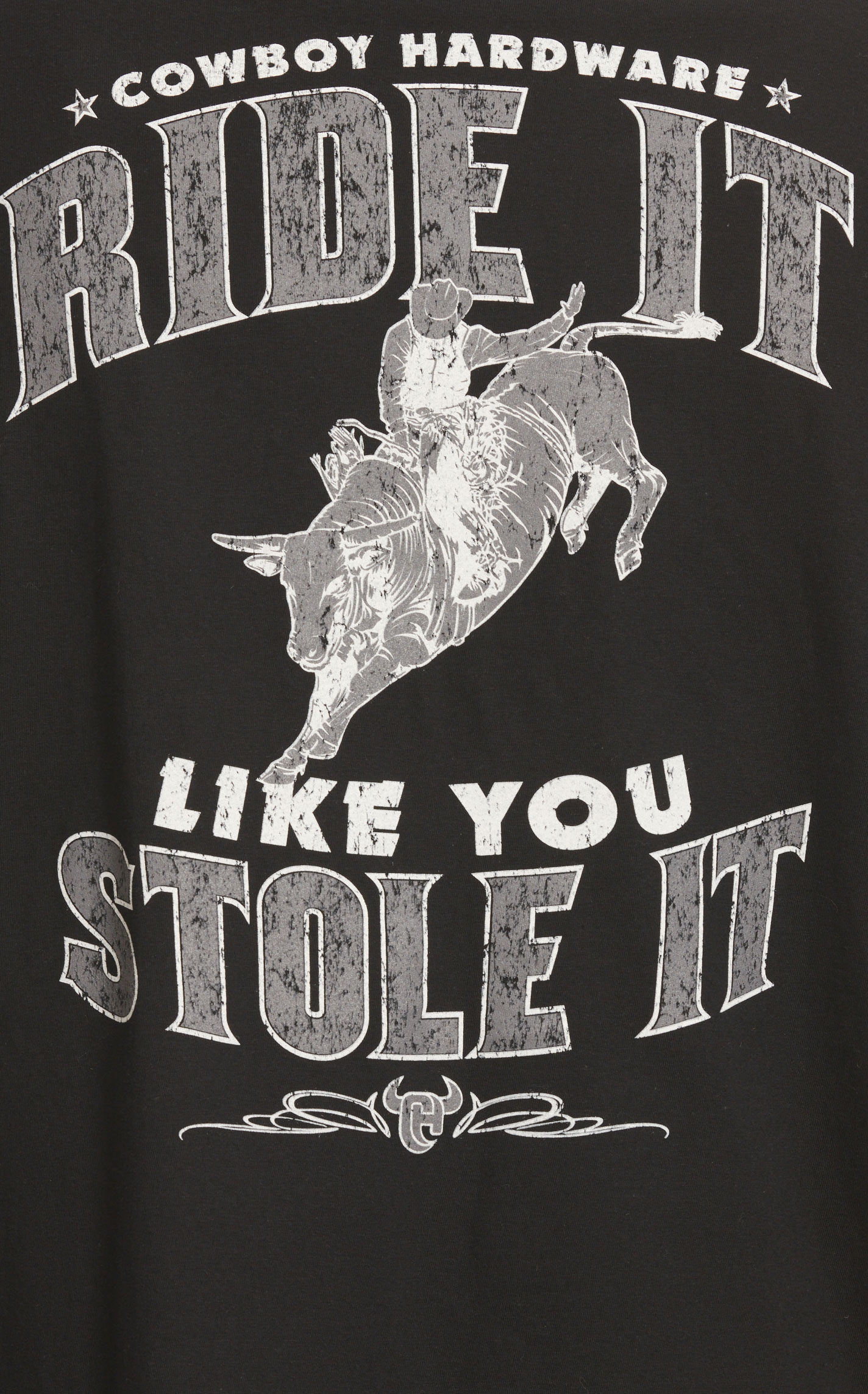 Cowboy Hardware Men's Black Ride It Logo Graphic T-Shirt - Image 1