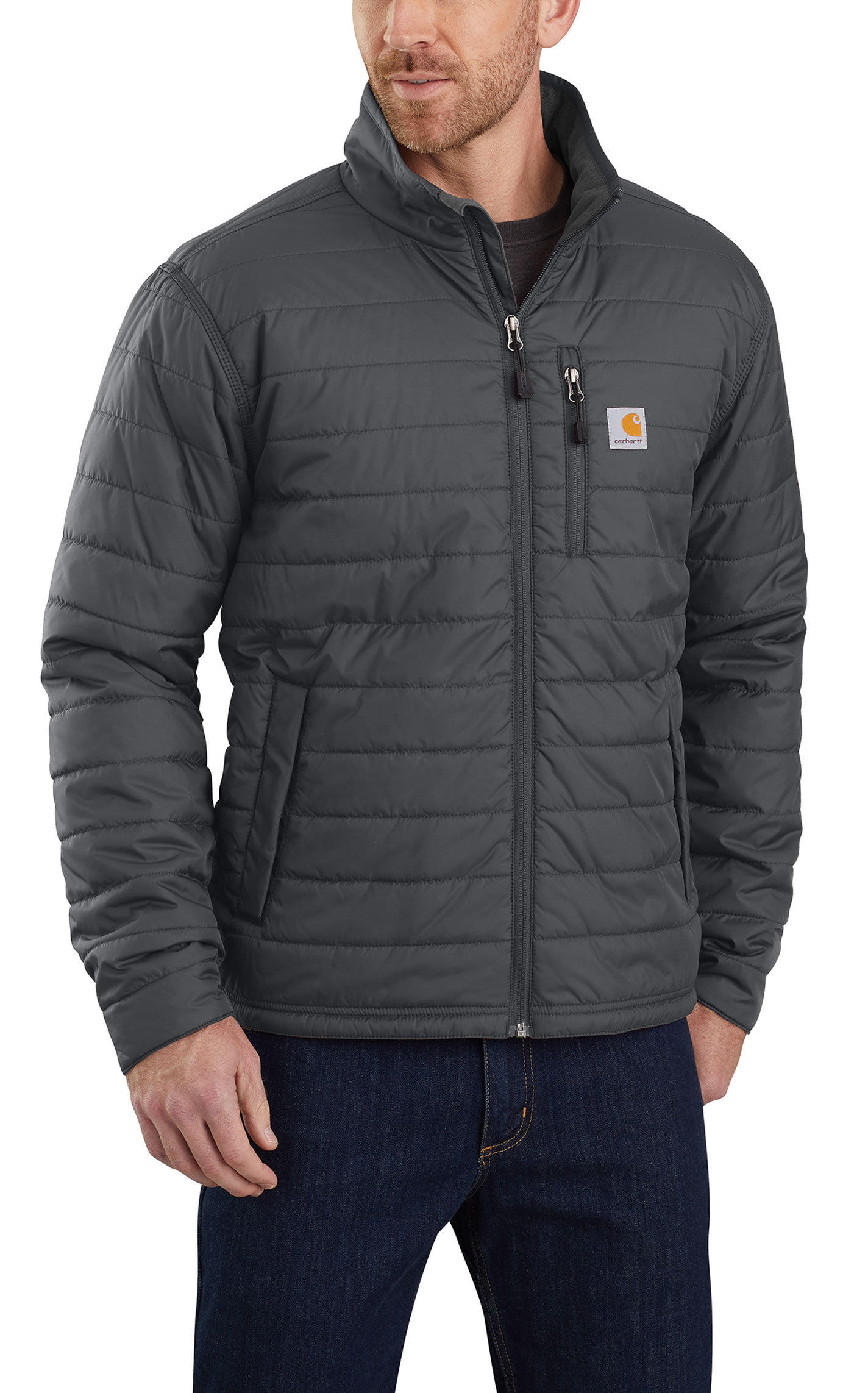 Carhartt Men's Rain Defender Storm Gray Insulated Jacket - Image 1