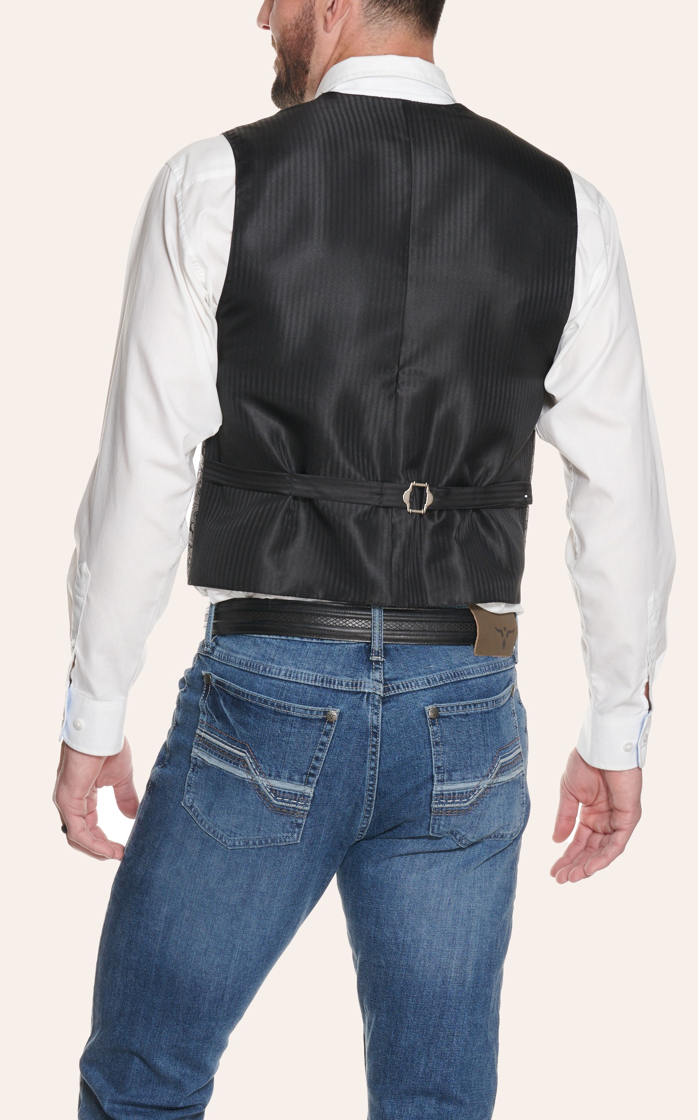 Scully Men's Rangewear Gray Paisley and Black Western Vest - Image 1