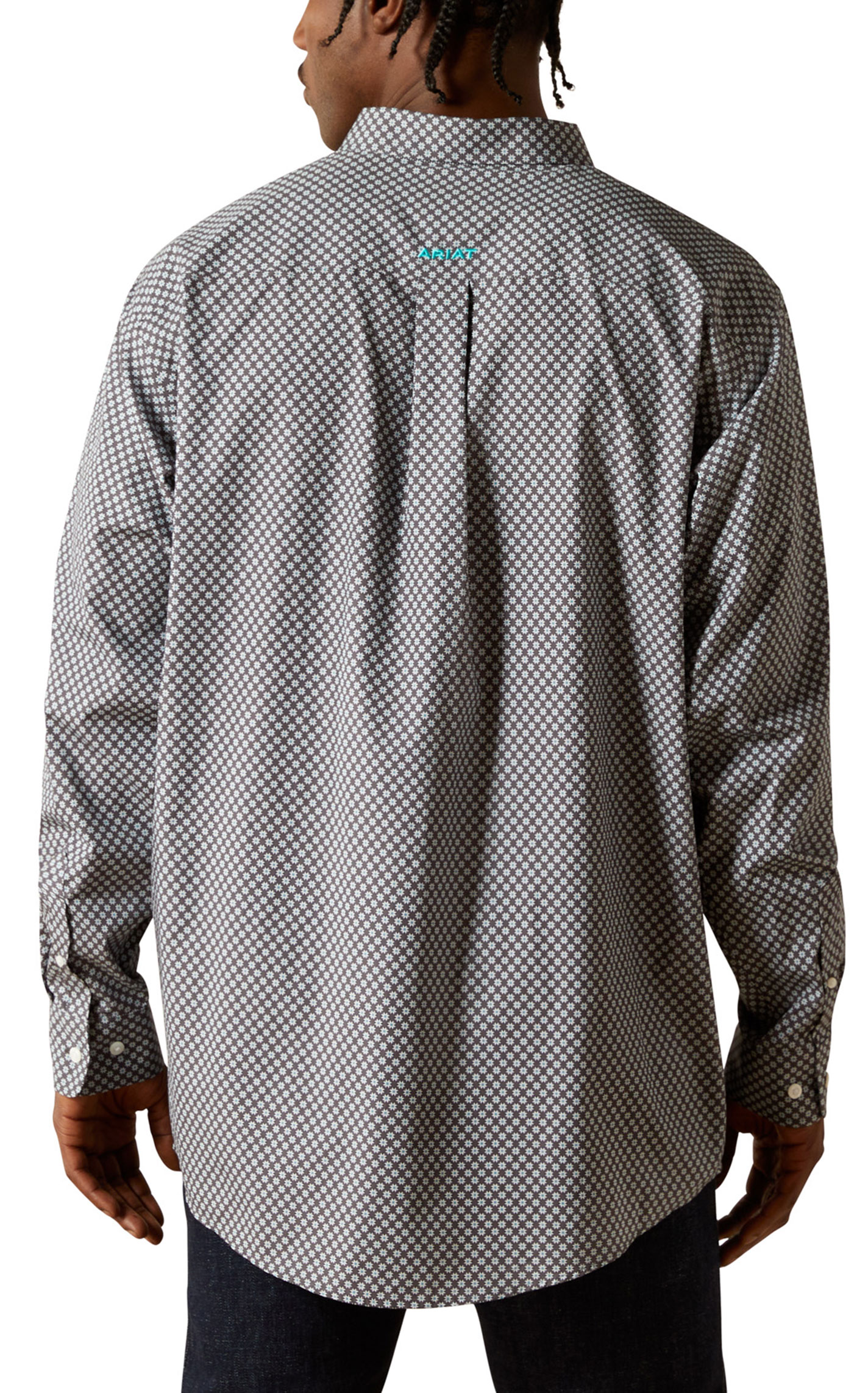 Ariat Men's Dark Gray Geo Print Western Shirt - Image 1