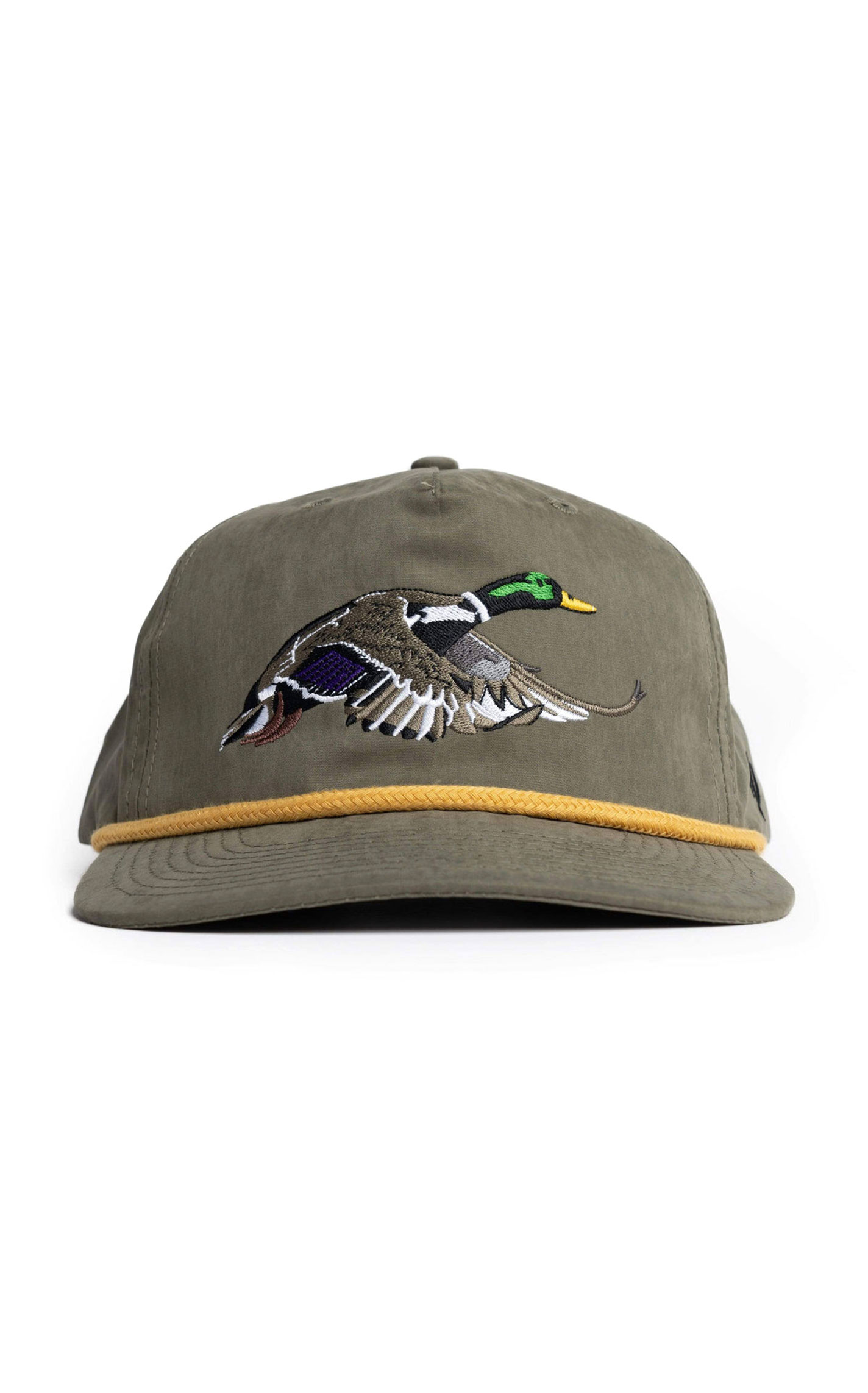 Duck Camp Olive Green Embroidered Mallard Cap - Image 1