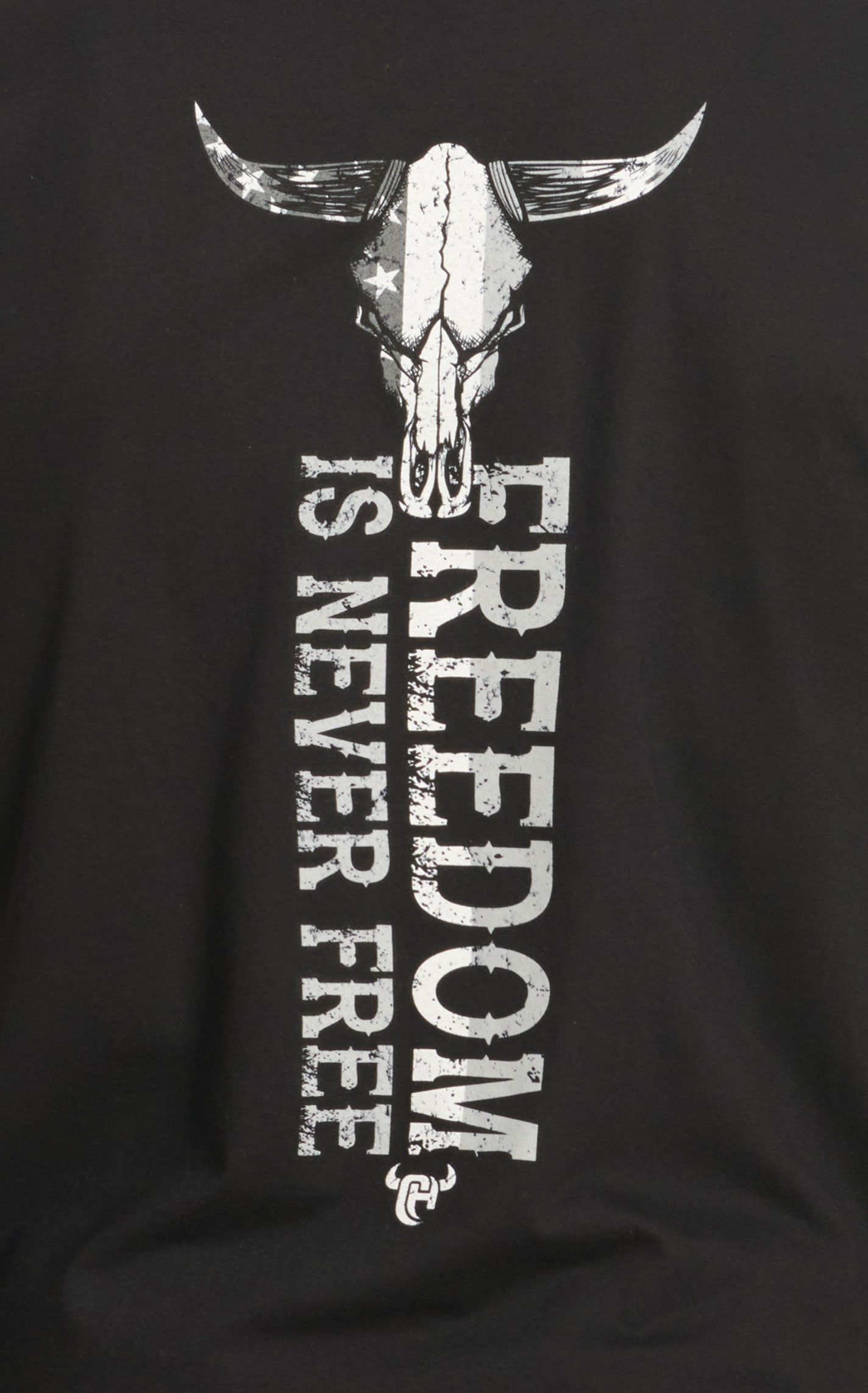 Cowboy Hardware Men's Black Freedom is Never Free Logo Graphic T-Shirt - Image 1