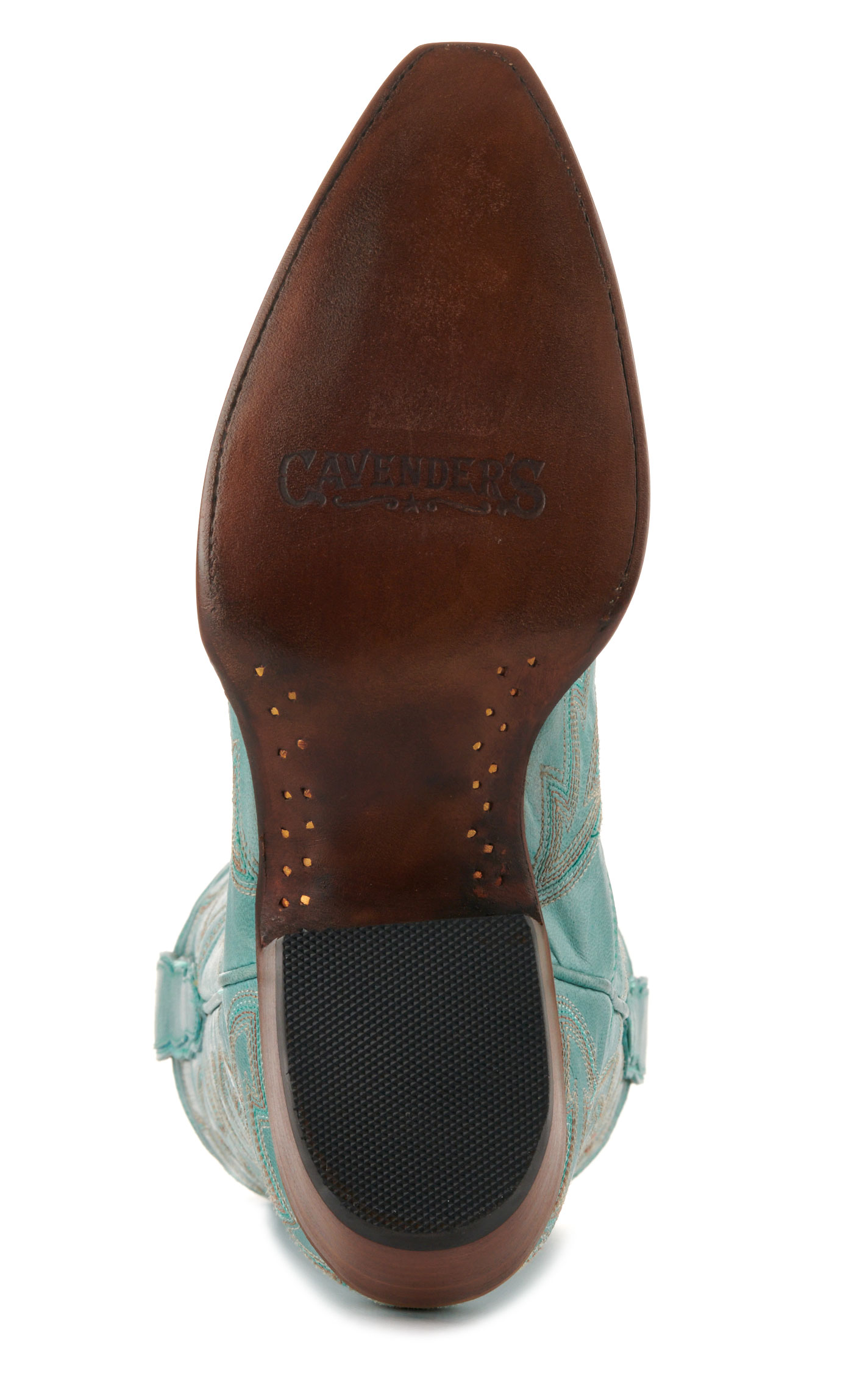 Cavender’s Women’s Turquoise Leather Snip Toe Cowboy Boots - Cavender’s  - Image 1