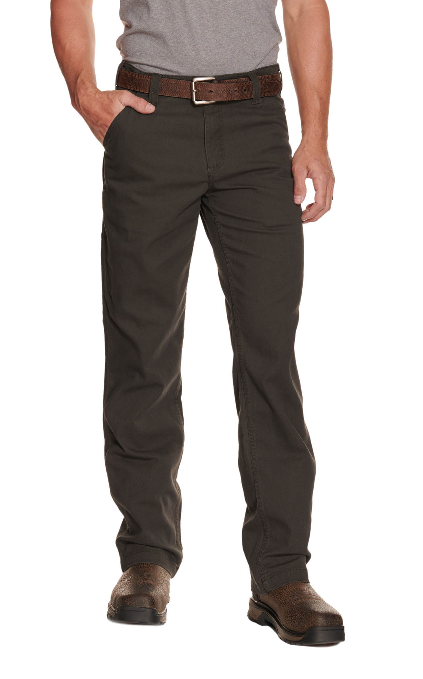 Carhartt Men's Peat Relaxed Fit Straight Leg Rugged Flex Stretch Canvas Work Pants - Image 1