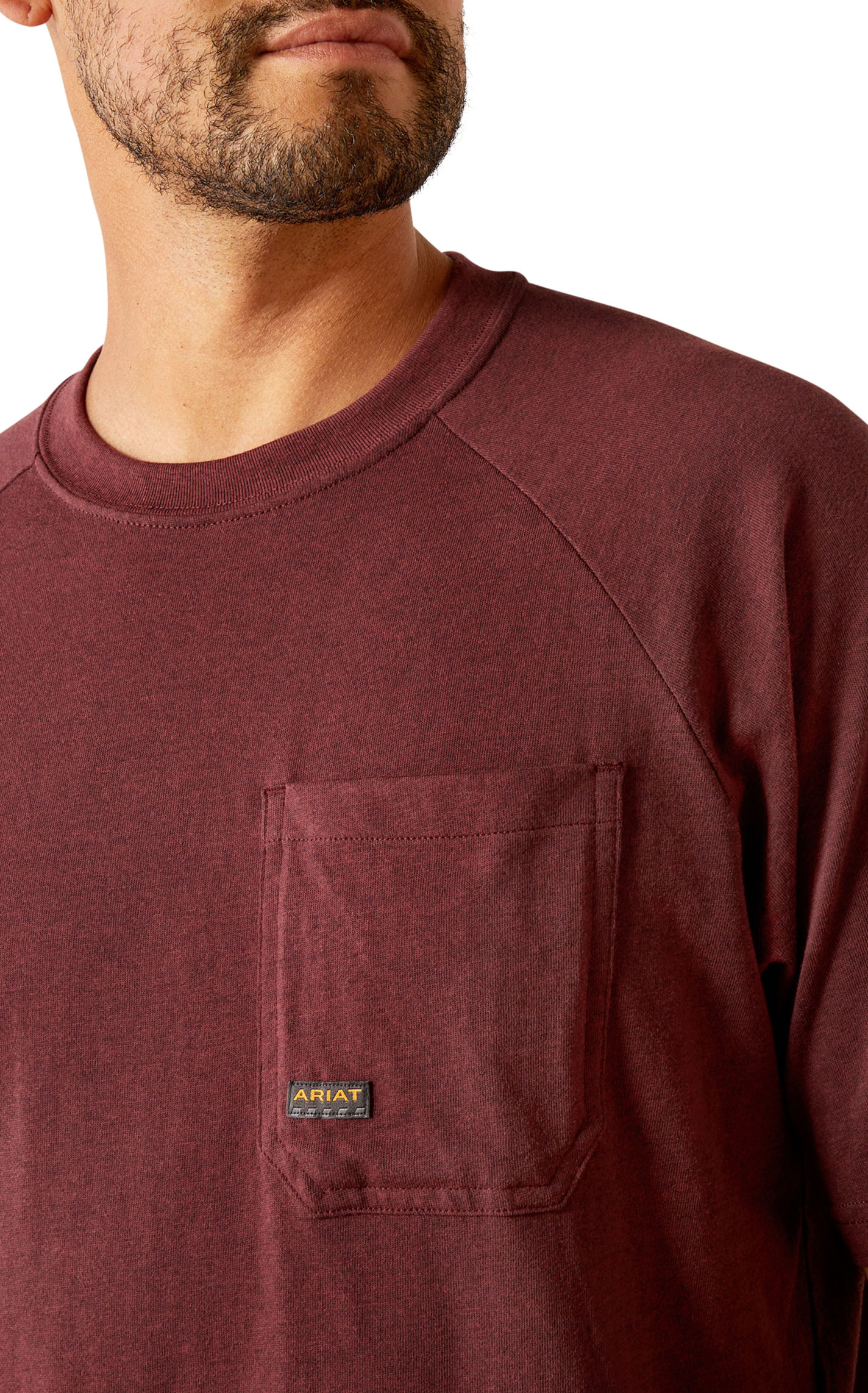 Ariat Rebar Men's Burgundy Heather Born for This Logo Graphic Work T-Shirt - Image 1