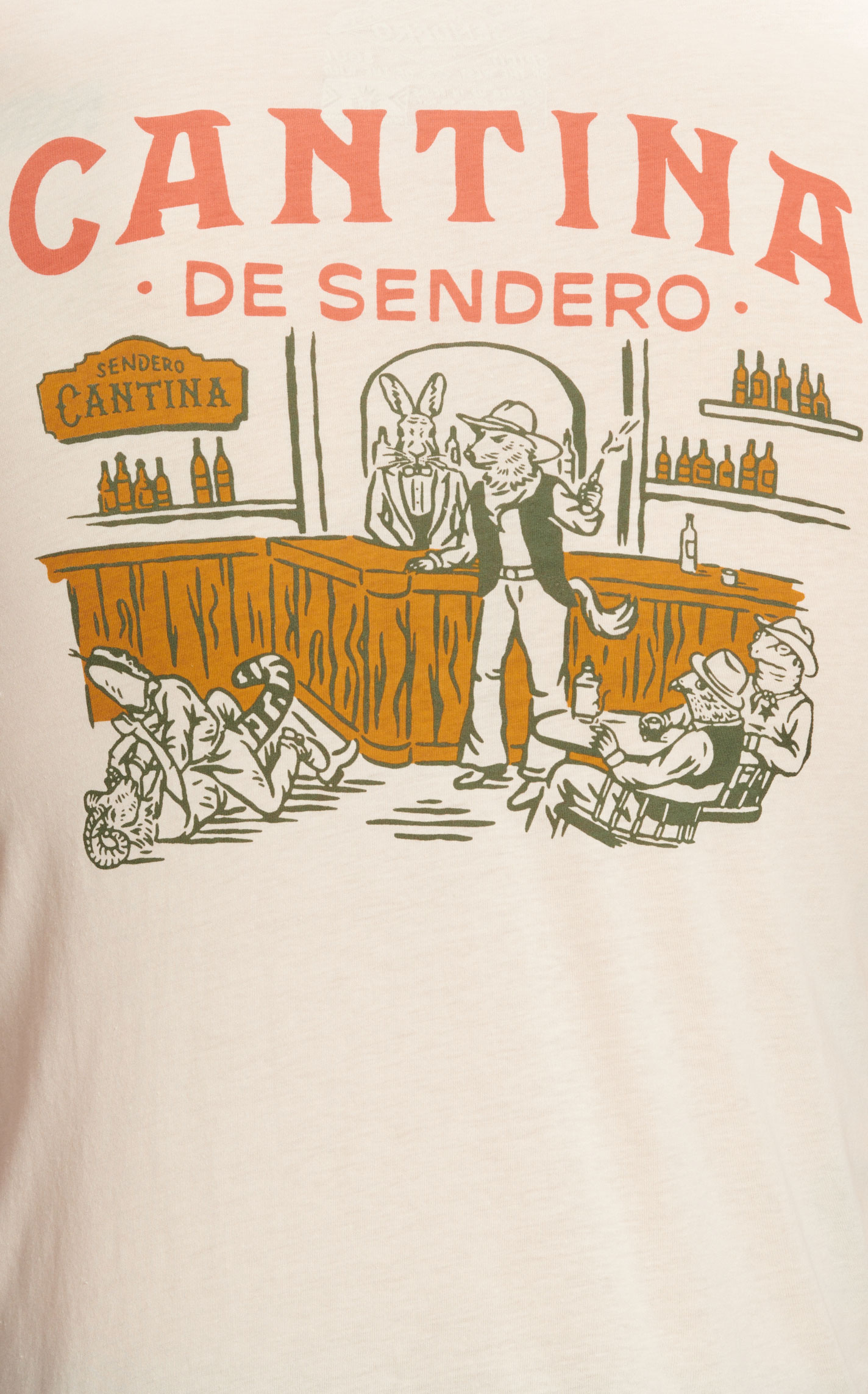 Sendero Provisions Co. Men's Bone Cantina de Sendero Logo Graphic Short Sleeve T-Shirt - Image 1