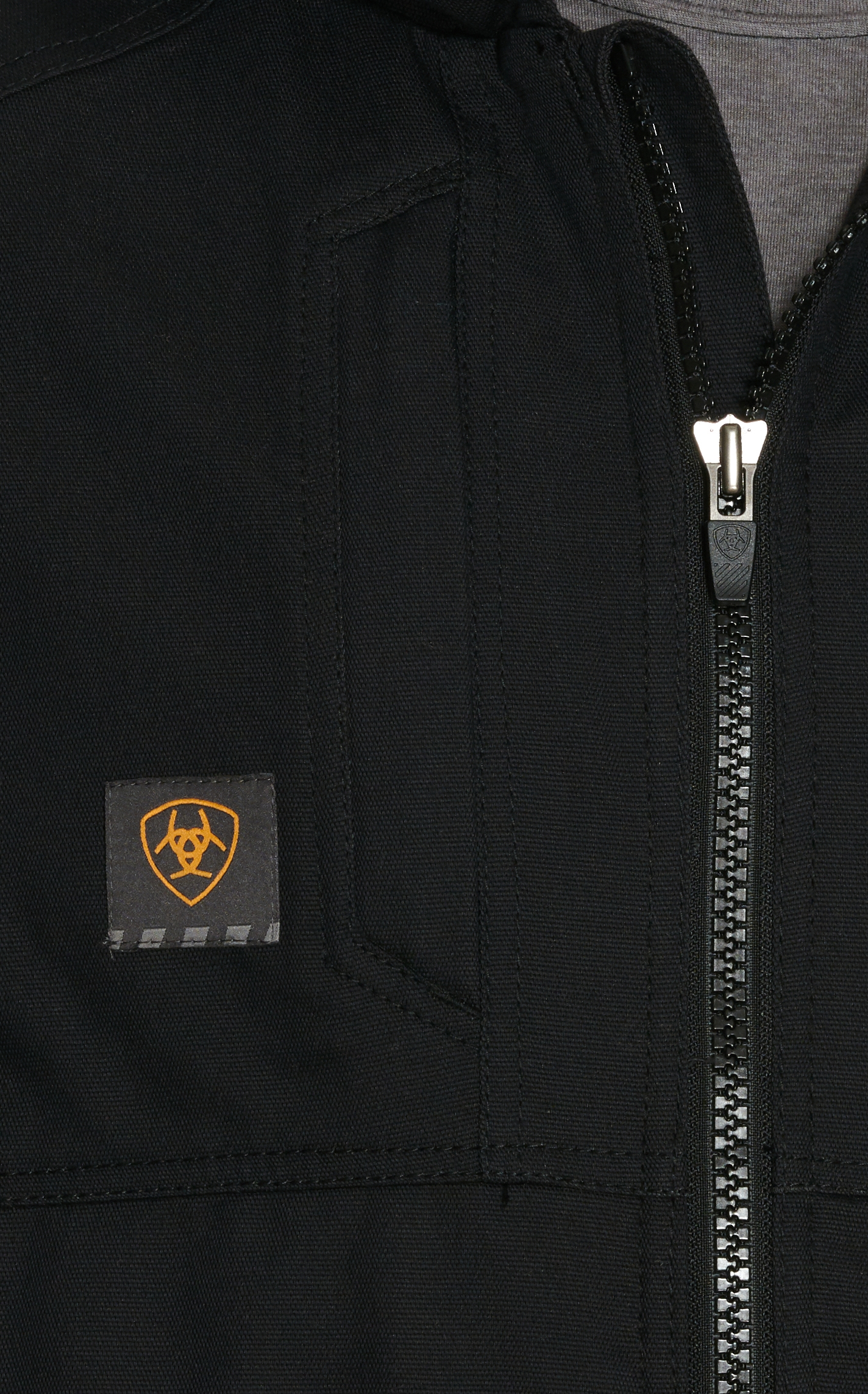 Ariat Men's Rebar Black DuraCanvas Hooded Jacket - Big & Tall - Image 1