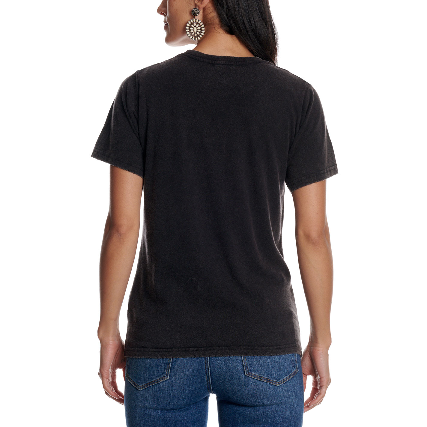 Zutter Women's Black Western Poster Patch Graphic T-Shirt - Image 1