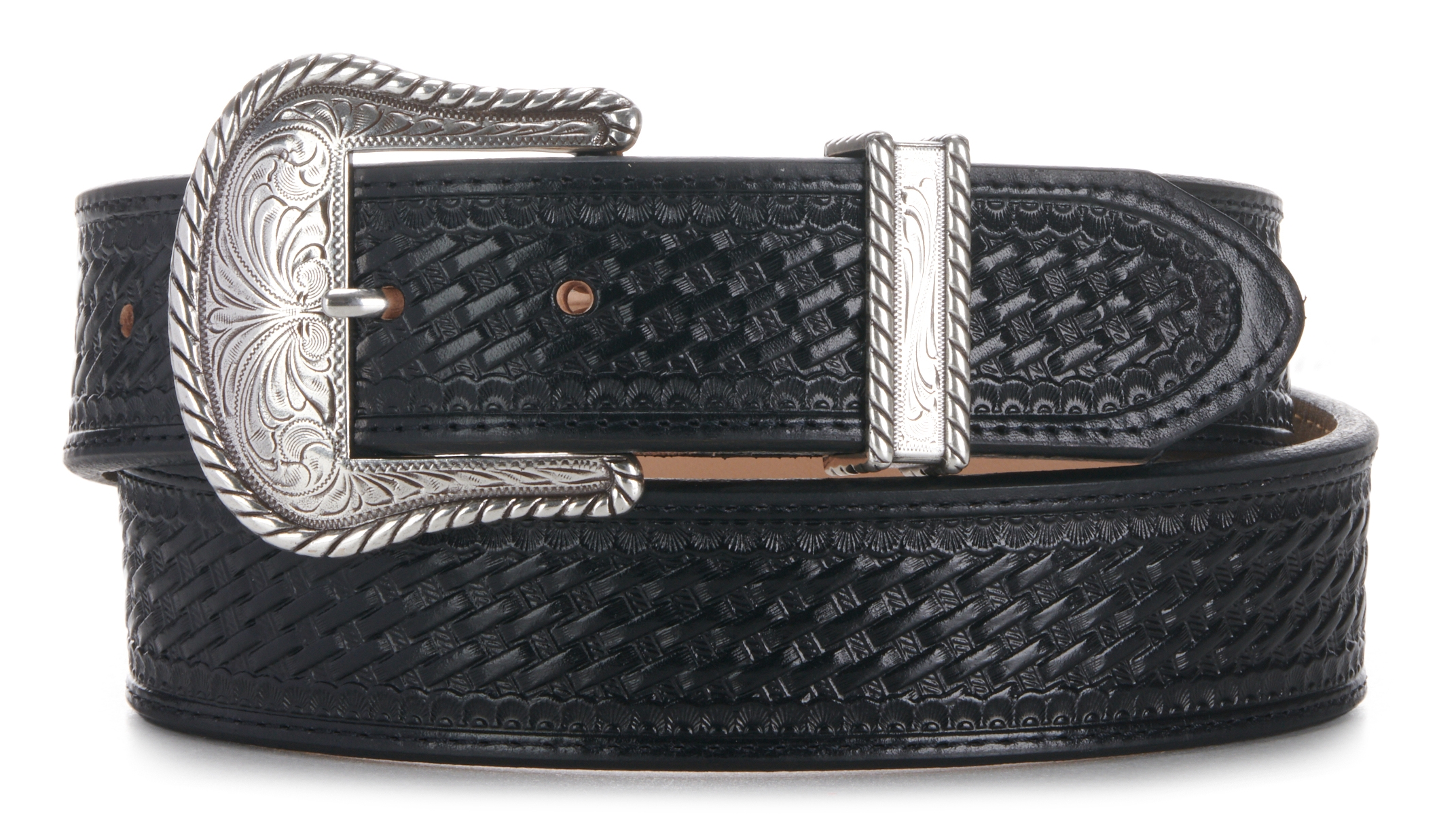 Justin Men's Black Bronco Western Belt - Image 1