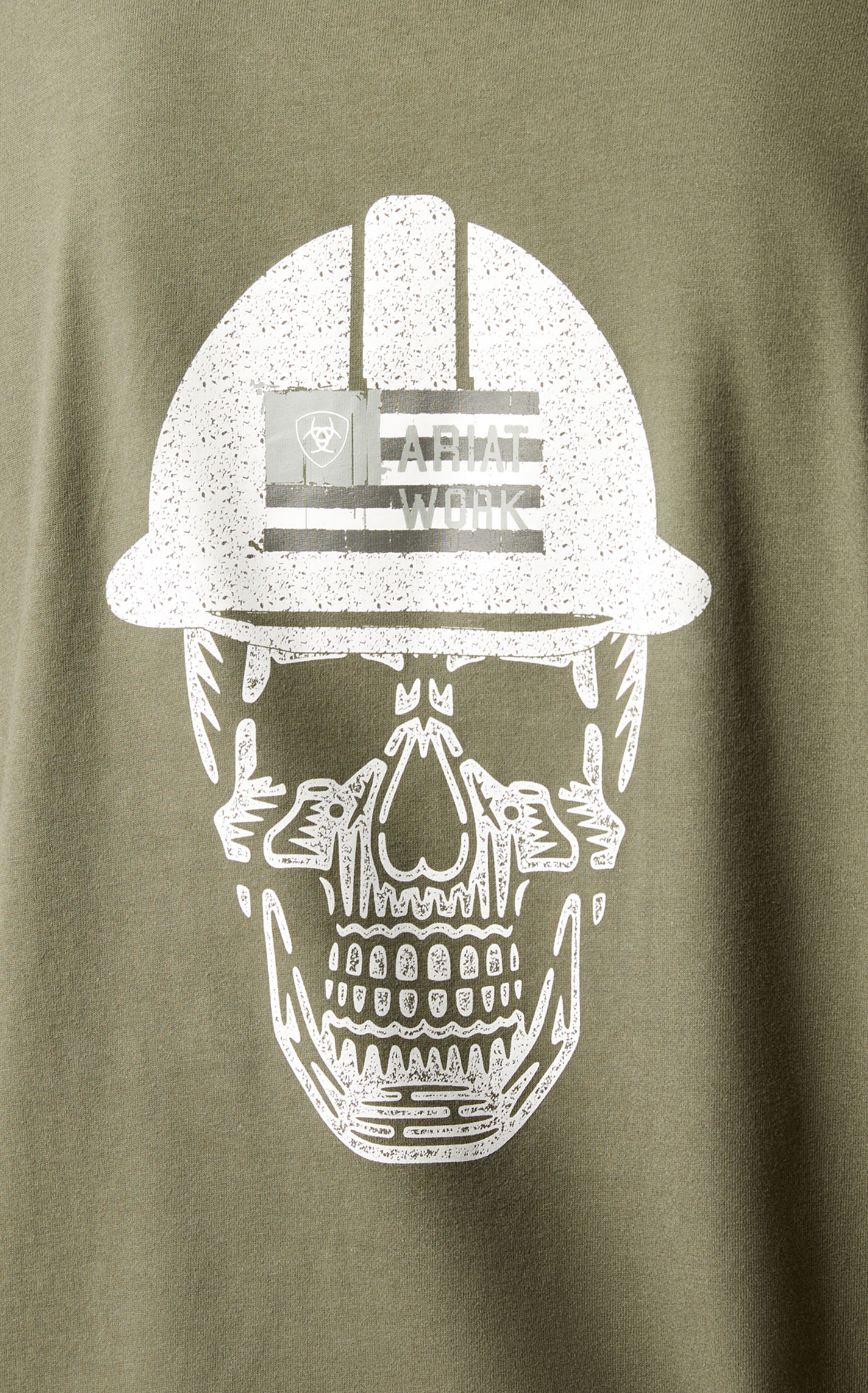 Ariat Men's FR Olive Roughneck Skull Logo Work T-Shirt - Image 1