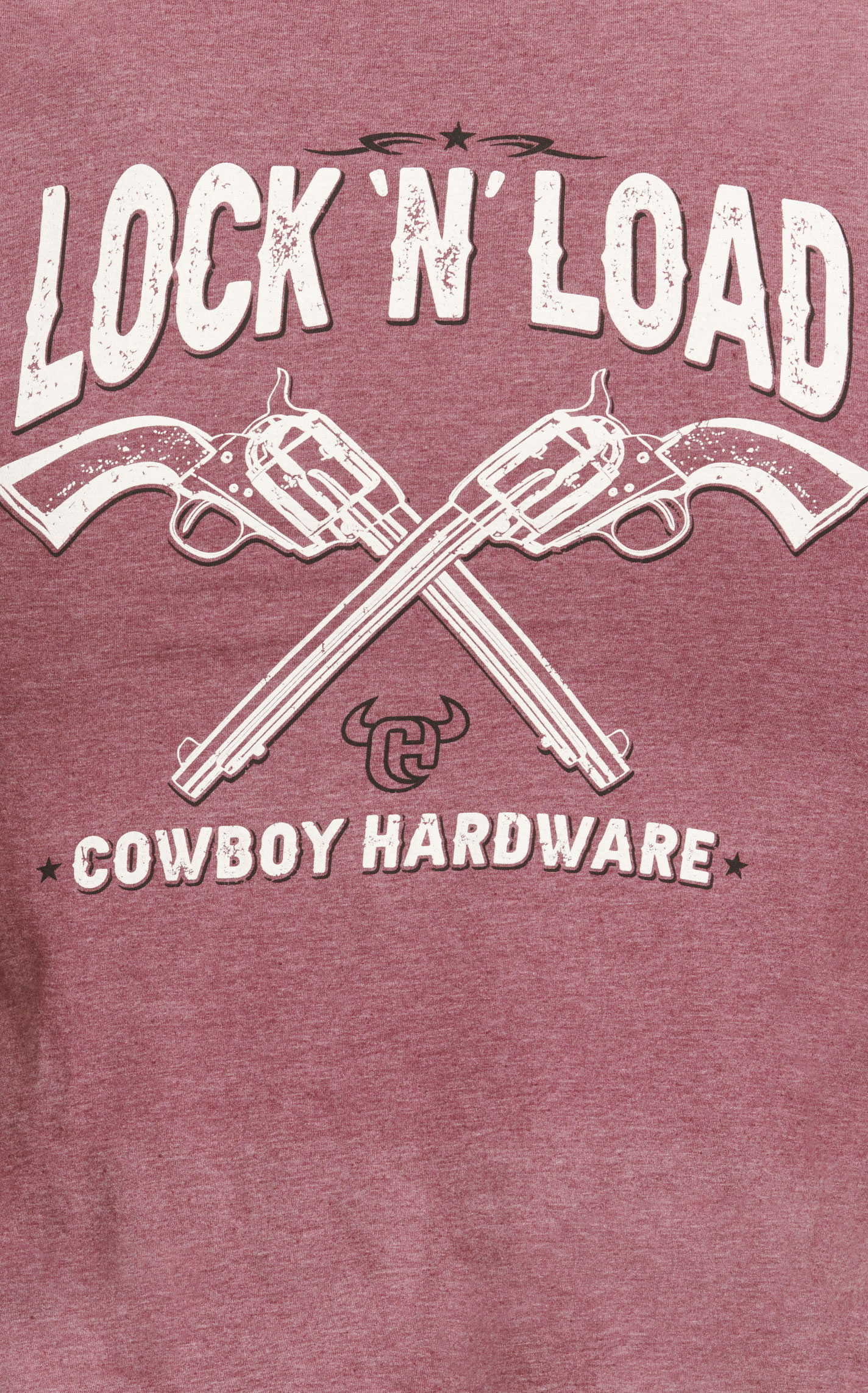 Cowboy Hardware Men's Berry Lock & Load Logo Graphic Short Sleeve T-Shirt - Image 1