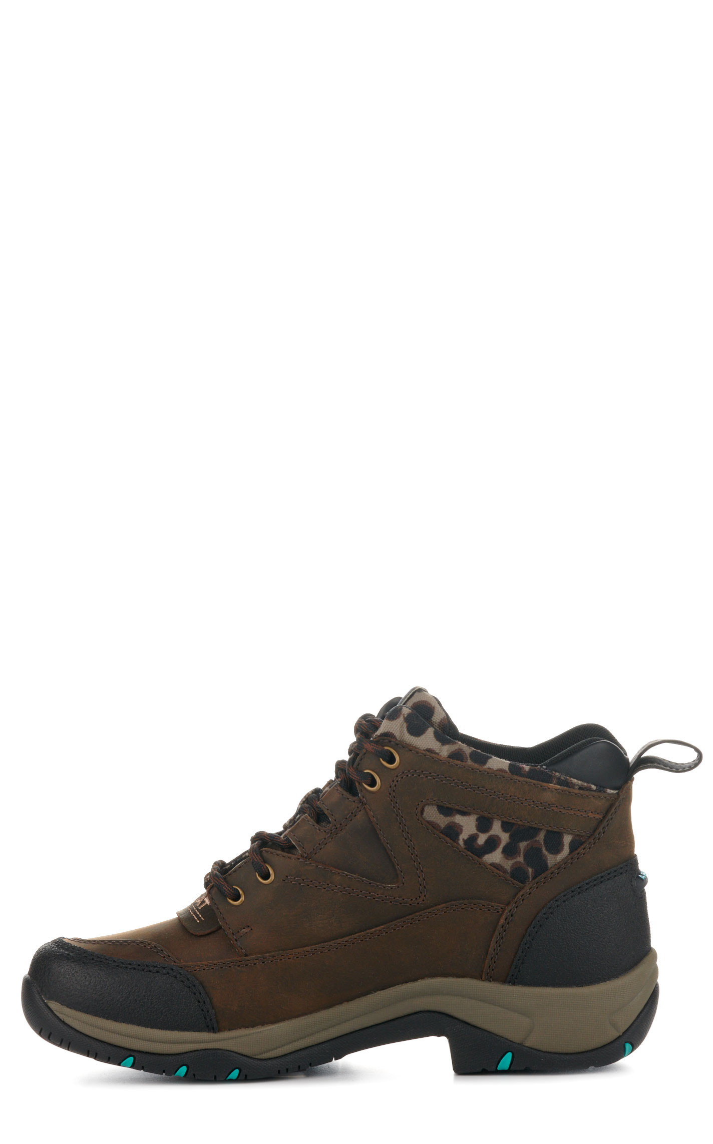 Ariat Women's Terrain Chocolate and Leopard Waterproof Round Toe Lace Up Boots - Image 1