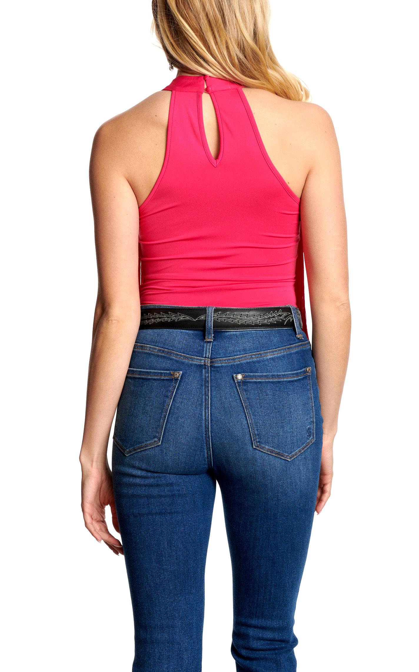 Rockin C Women's Magenta Fringe Bodysuit - Image 1