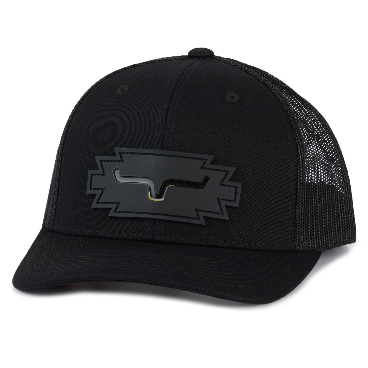Kimes Ranch Men's Black & Black Rubber Logo Patch Cap - Image 1