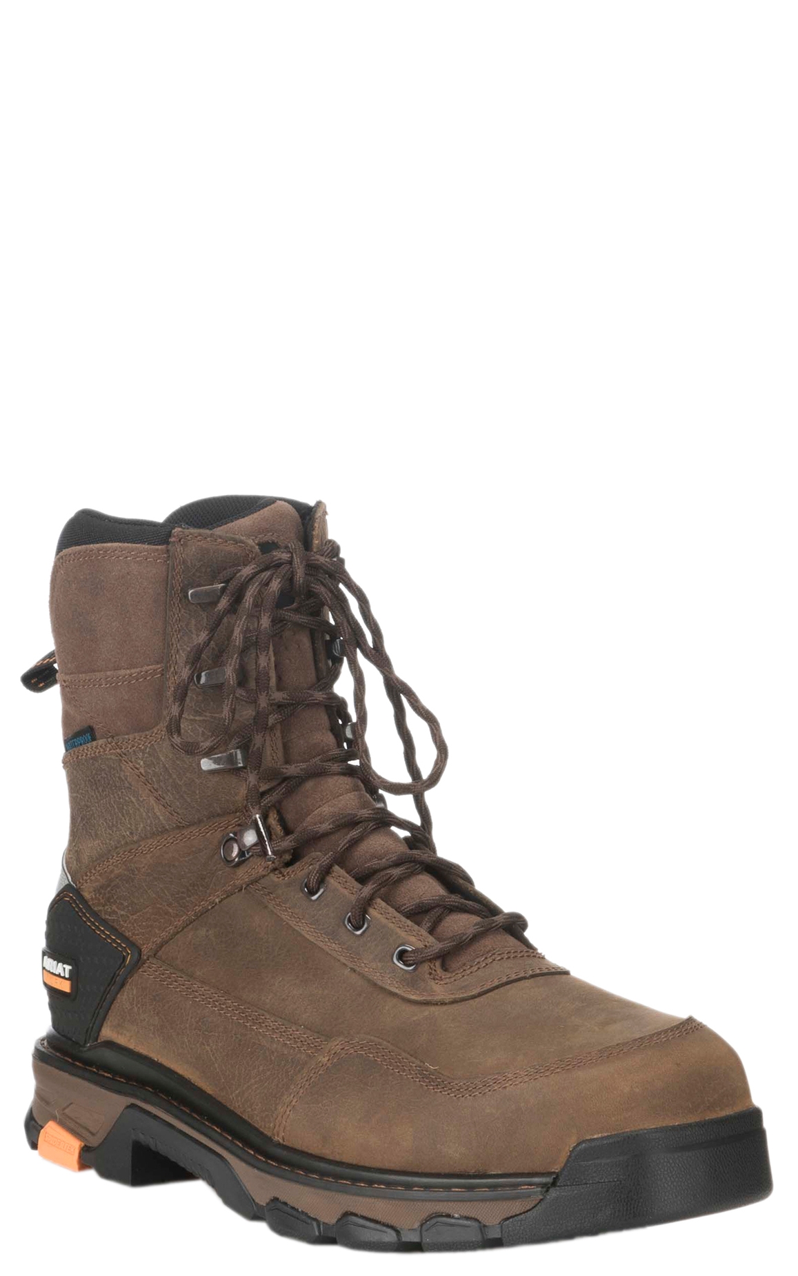 Ariat Men's Intrepid Rye Brown Waterproof Square Composite Toe Lace Up Work Boot - Image 1