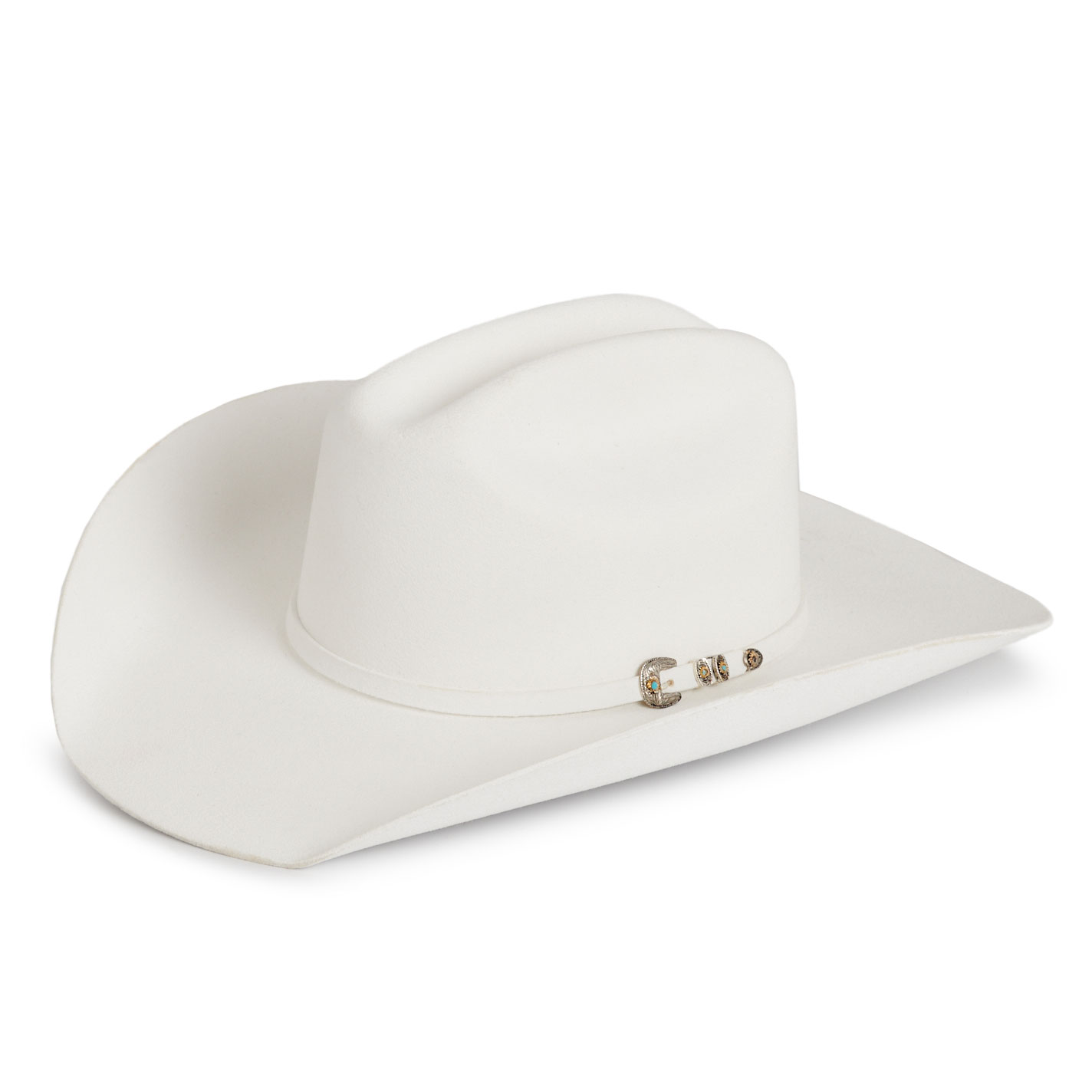 Rockin' C White Wesley Creased Felt Cowboy Hat  - Image 1