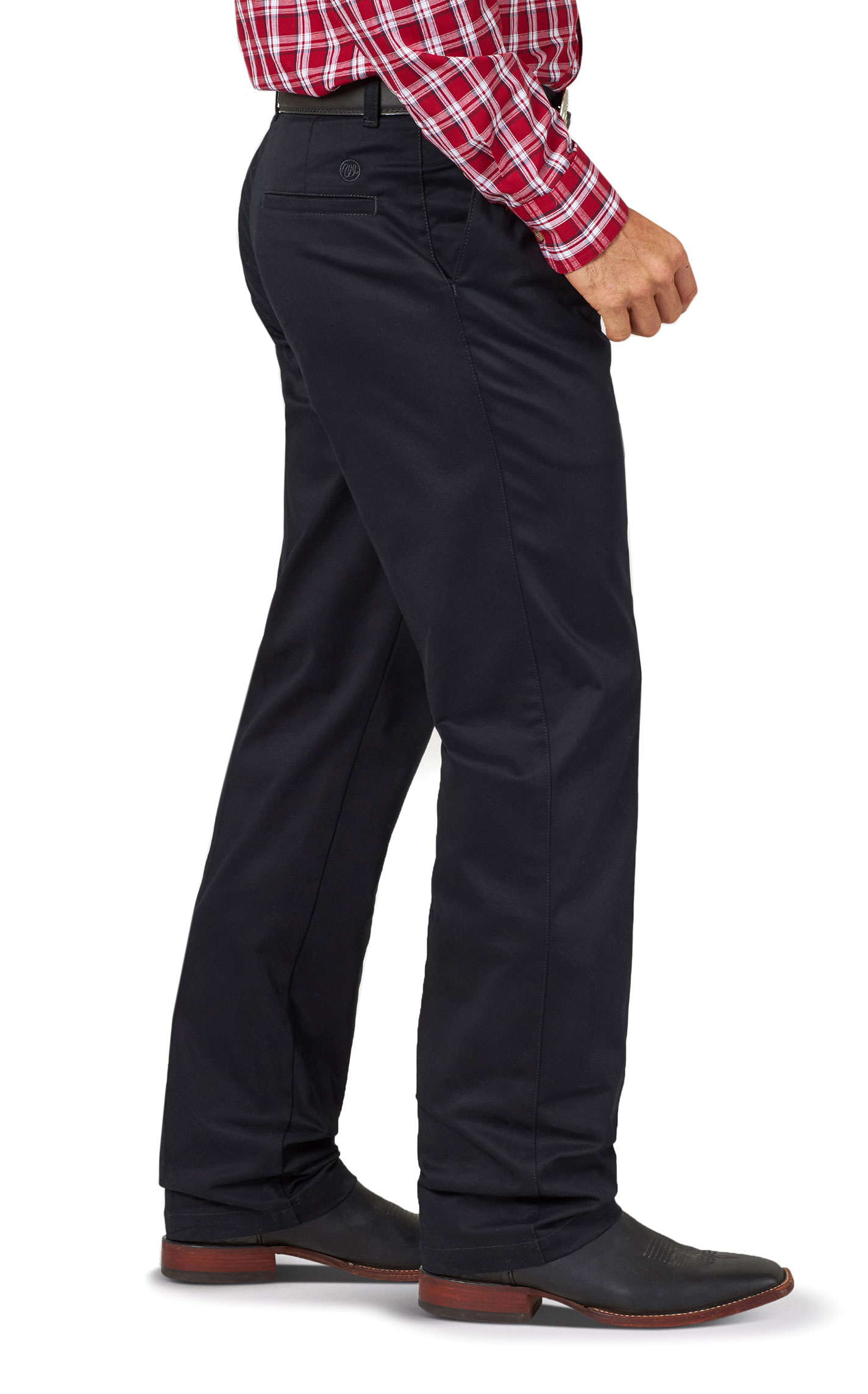 Wrangler Men's Black Pleated Front Relaxed Fit Wrinkle Resistant Casual Pants - Image 1