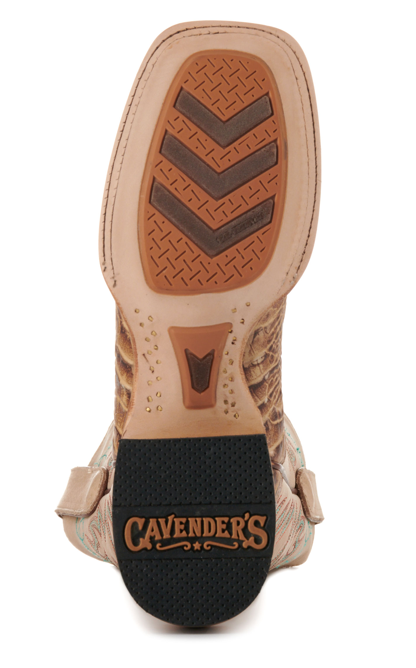 Cavender’s Women’s Endurance Beige and Sand Croc Print Wide Square Toe Cowboy Boots  - Image 1