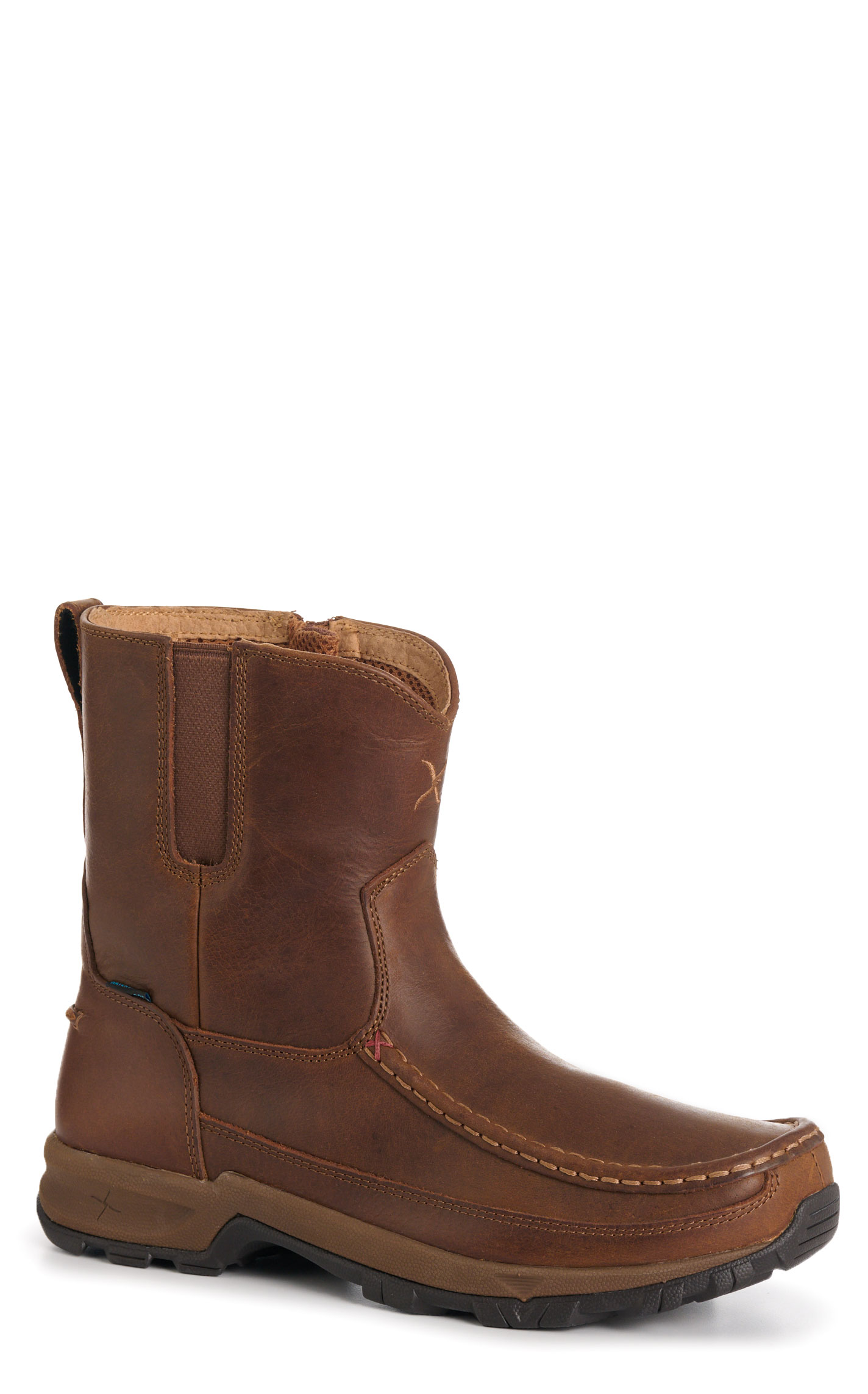 Twisted X Men’s Toffee 8” Pull On Waterproof Leather Moc Toe Hiker Boots - Image 2
