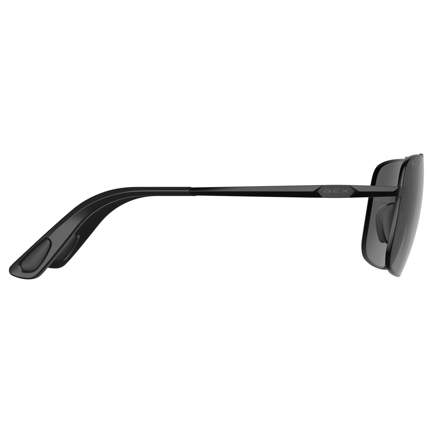 BEX Porter Matte Black Gray Aviator Sunglasses - Image 1