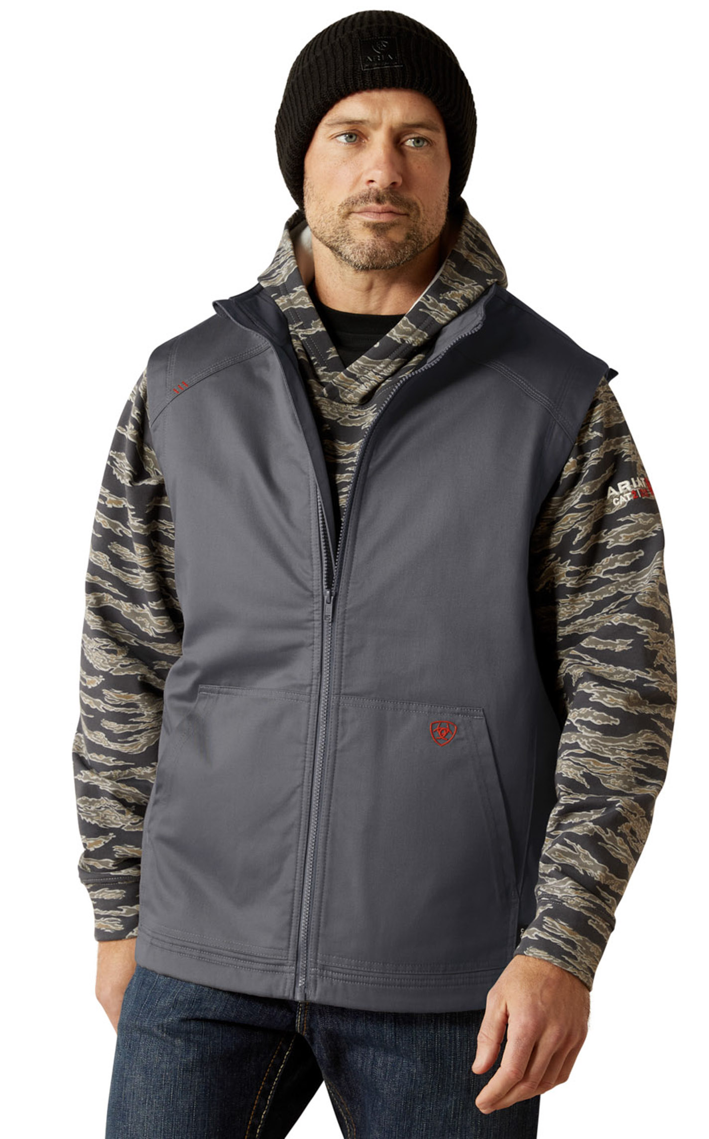 Ariat Work Men's FR Charcoal Gray Insulated Work Vest - Image 4