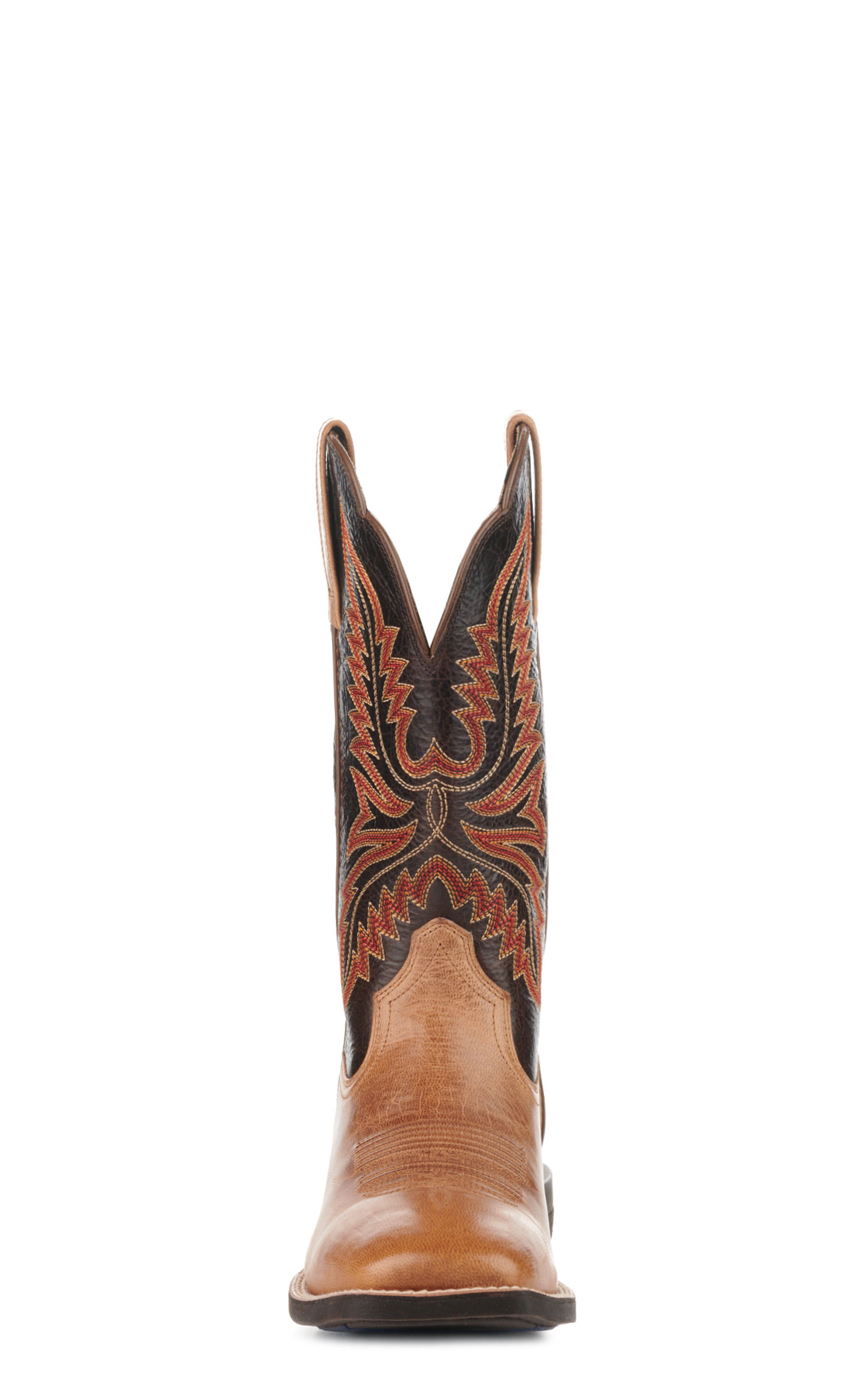 Ariat Men's Brush Creek Tan and Brown Wide Square Toe Shock Shield Cowboy Boots - Image 1