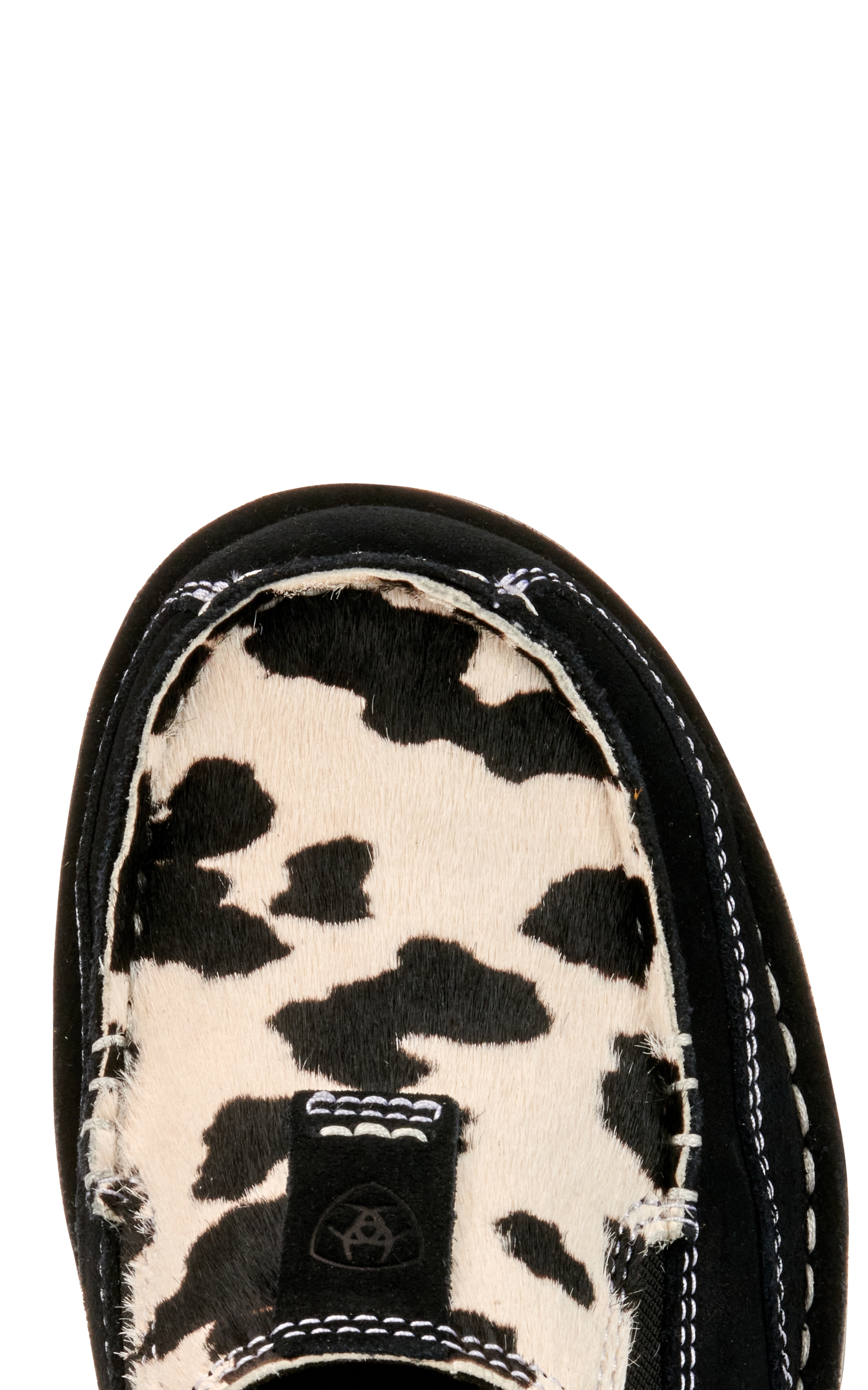 Ariat Women's Cruiser Black Suede and Spotted Cow Print Hair Casual Shoes - Image 1