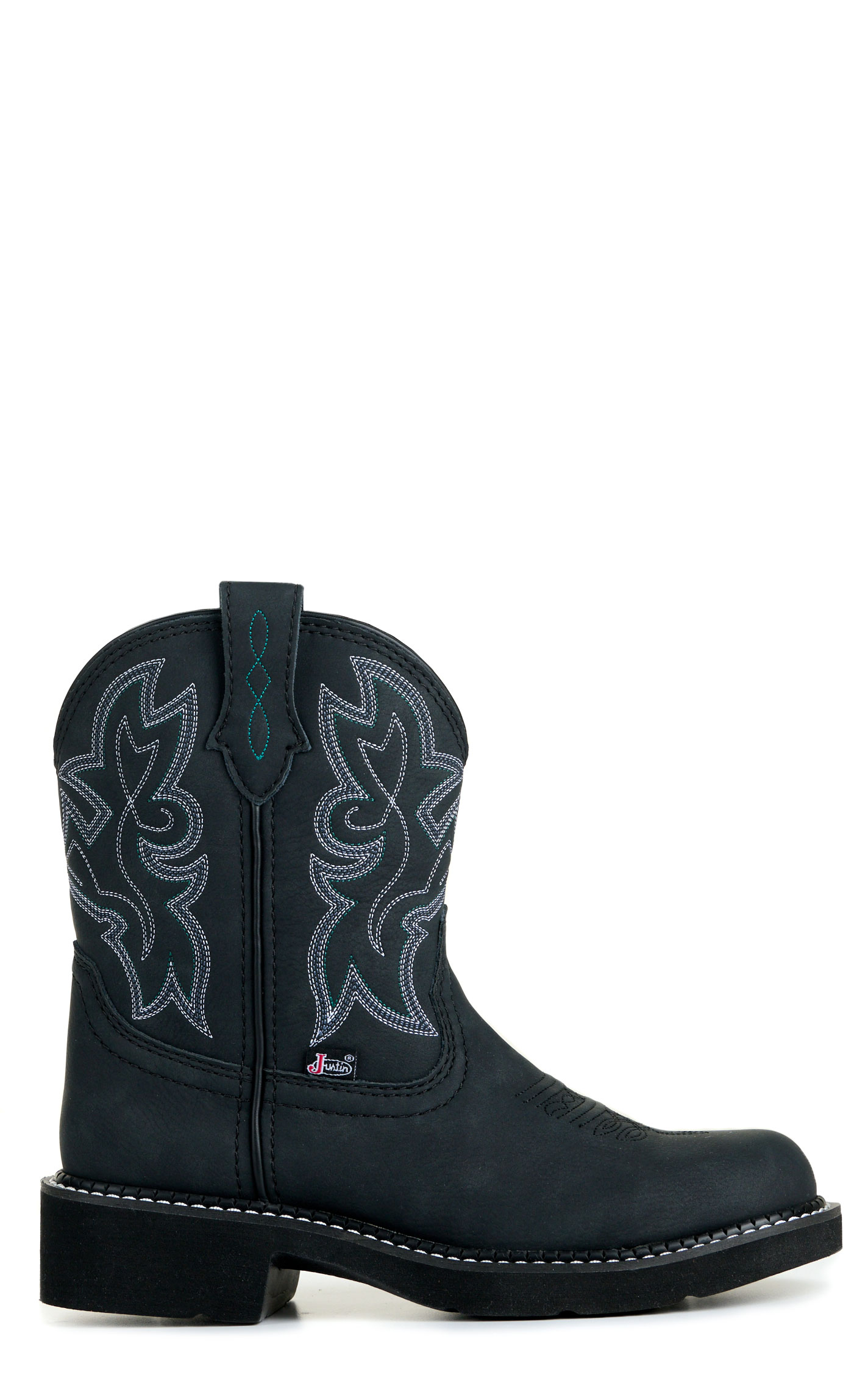 Justin Women's Black Round Toe Cowboy Boots - Image 1