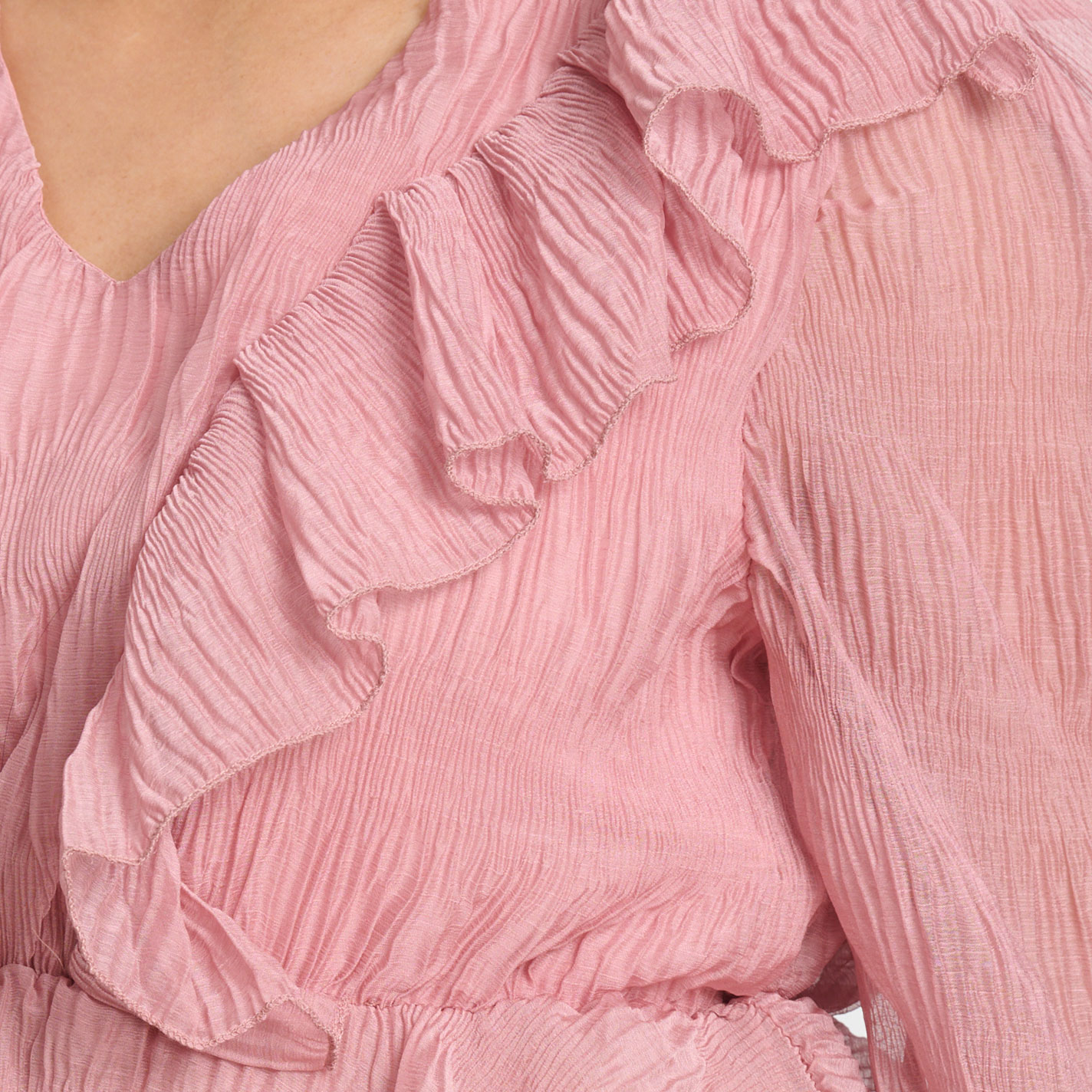 Southern Grace Women's Dusty Pink Ruffled Top - Image 1