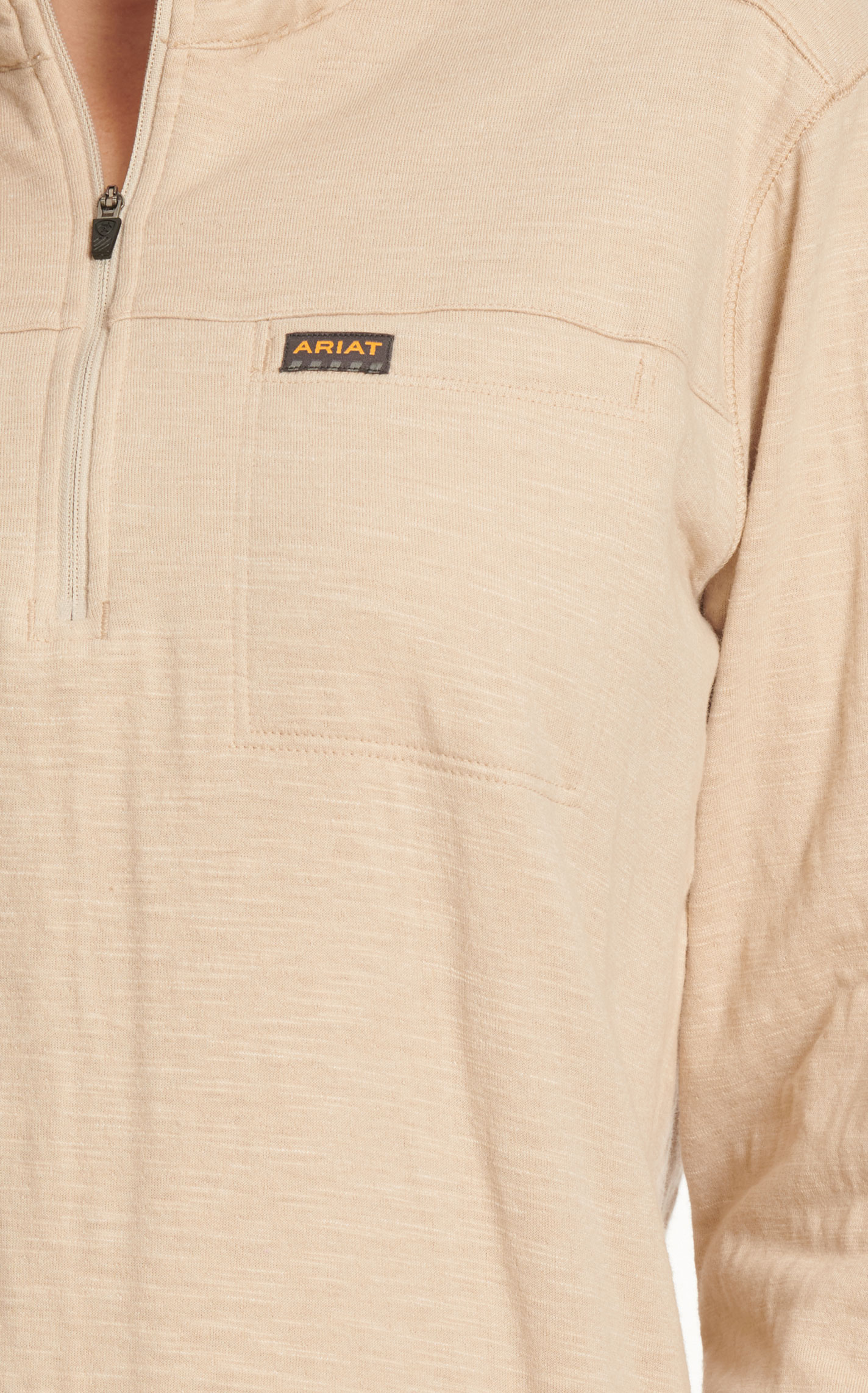 Ariat Rebar Women's Oatmeal 1/4 Zip Baselayer Work Shirt - Image 1
