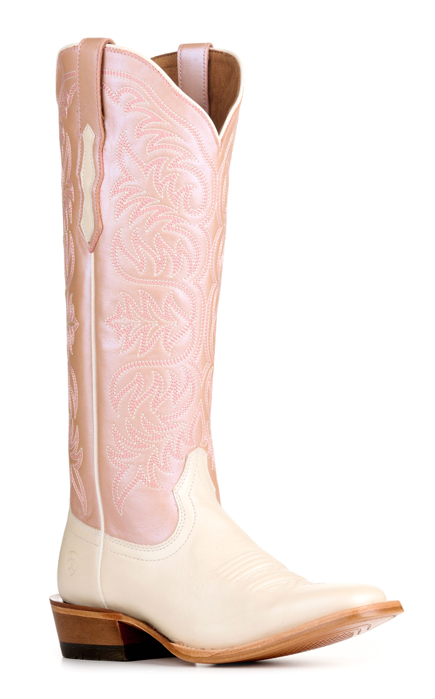 Ariat Women's Pearl & Pink Futurity Blanche TekStep French Toe Tall Cowgirl Boots - Image 1
