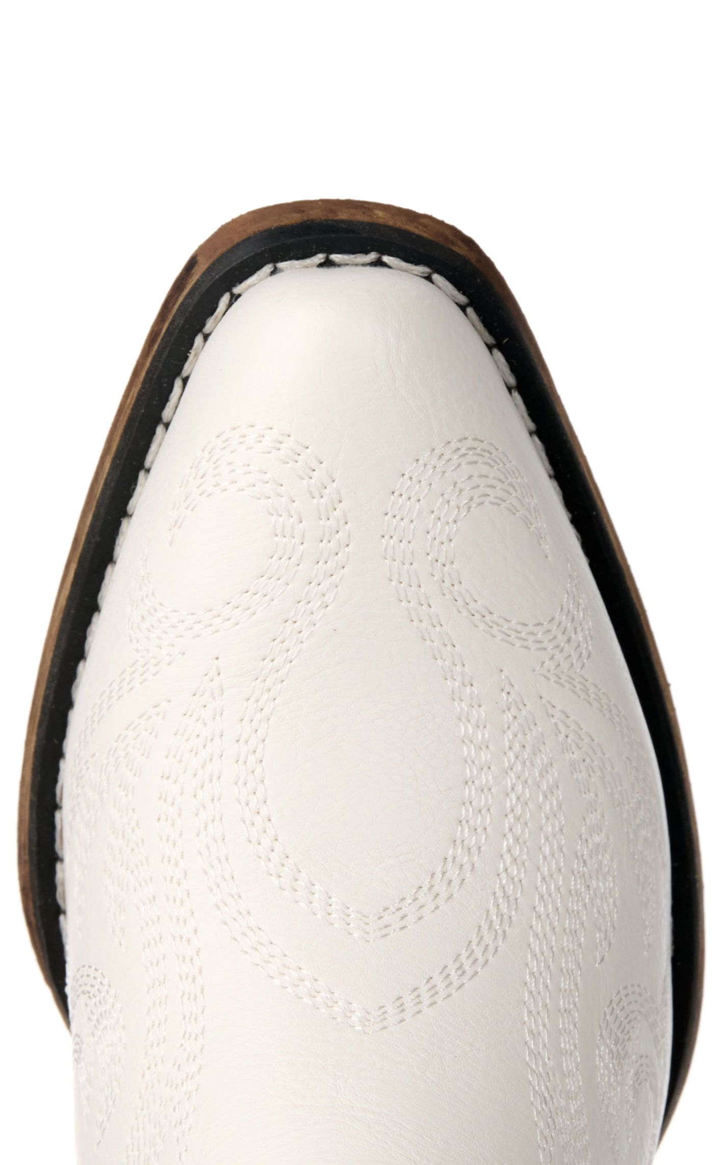Roper Girls' Riley White Faux Leather Snip Toe Cowboy Boots - Image 1