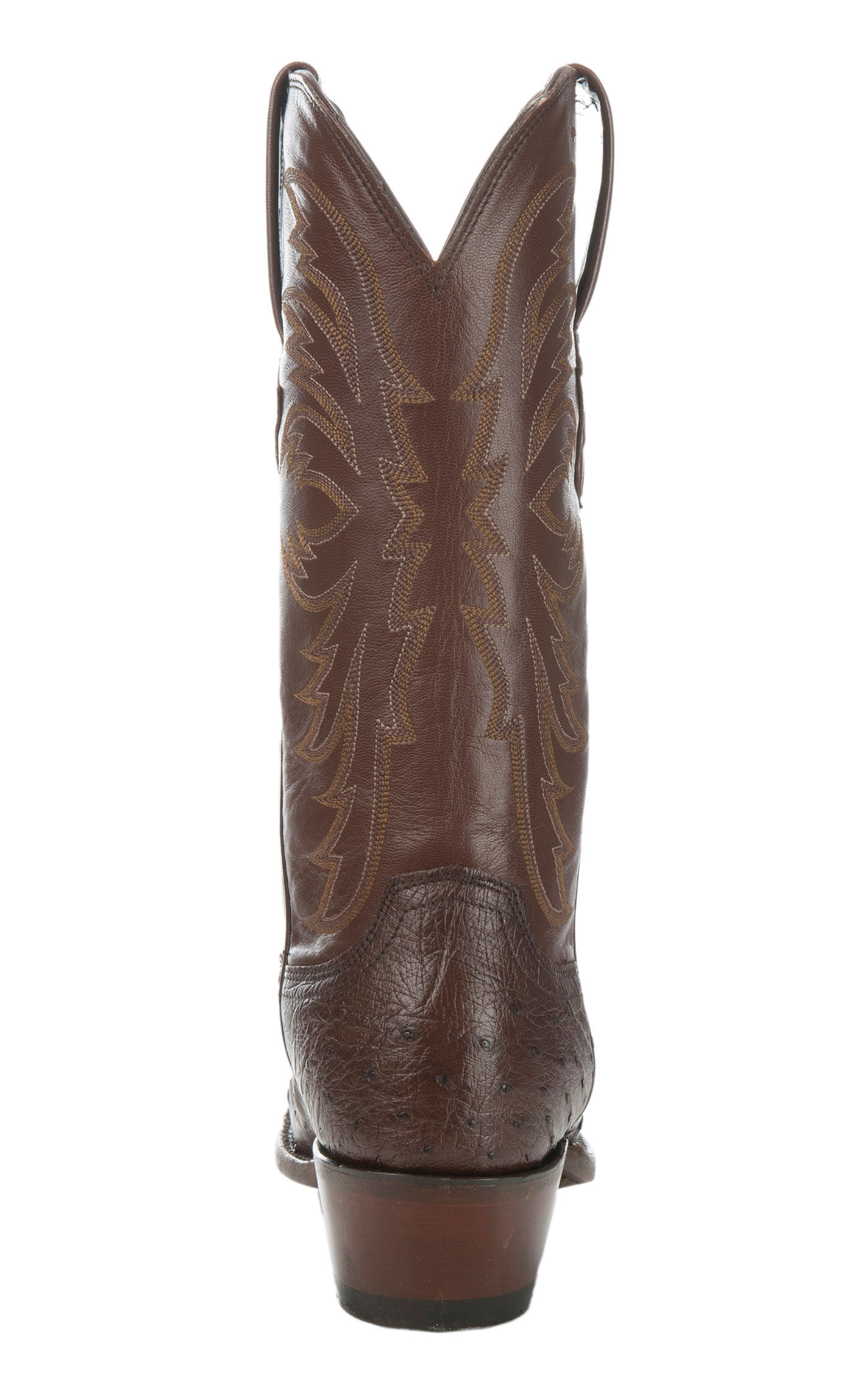 Lucchese Men's Brown and Sienna Full Quill Round Toe Exotic Cowboy Boots - Image 1