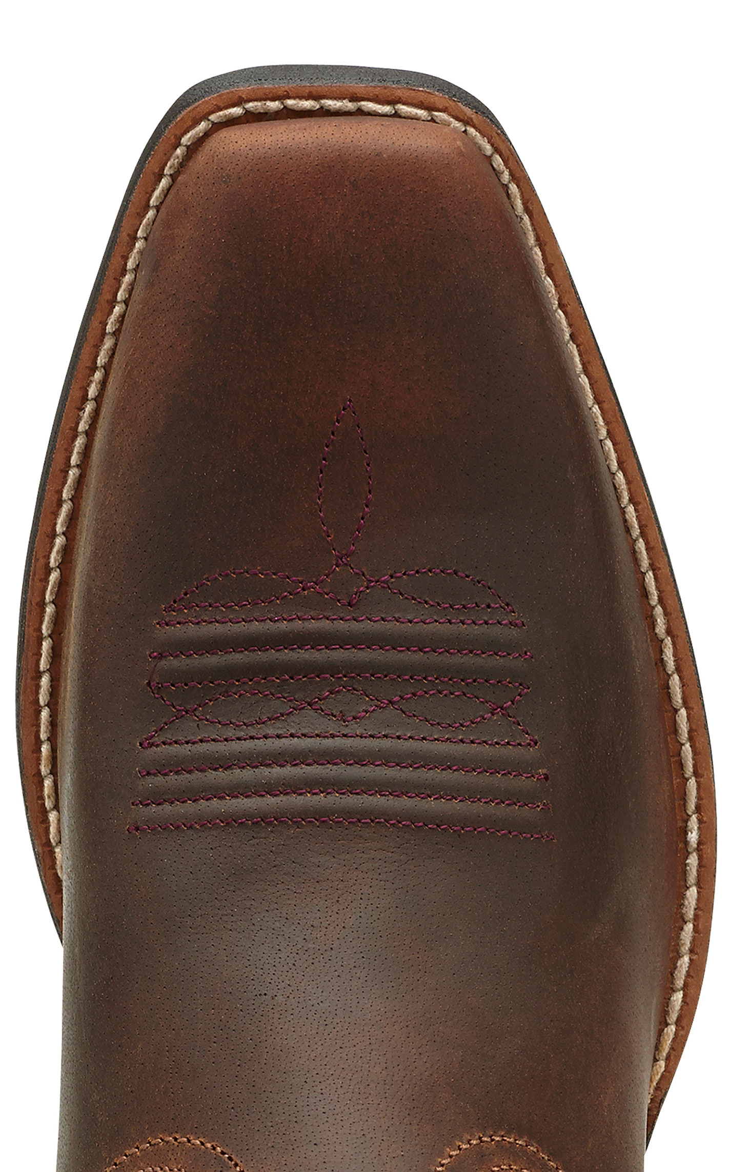 Ariat Women's Powder Brown Round Up Punchy Square Toe Cowboy Boot - Image 1