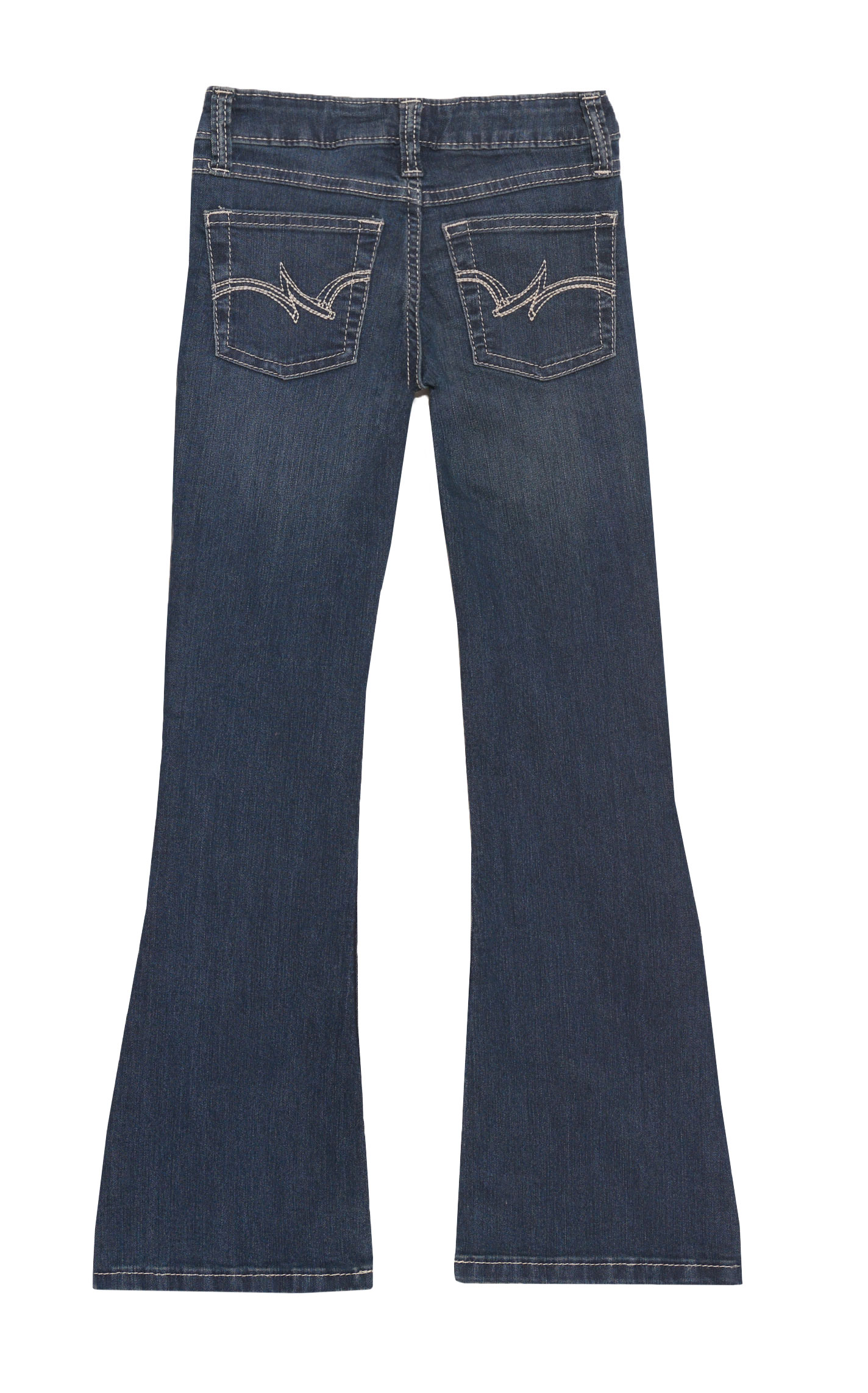 Wrangler Girls' Premium Patch Dark Wash Low Rise Boot Cut Jeans - Image 1