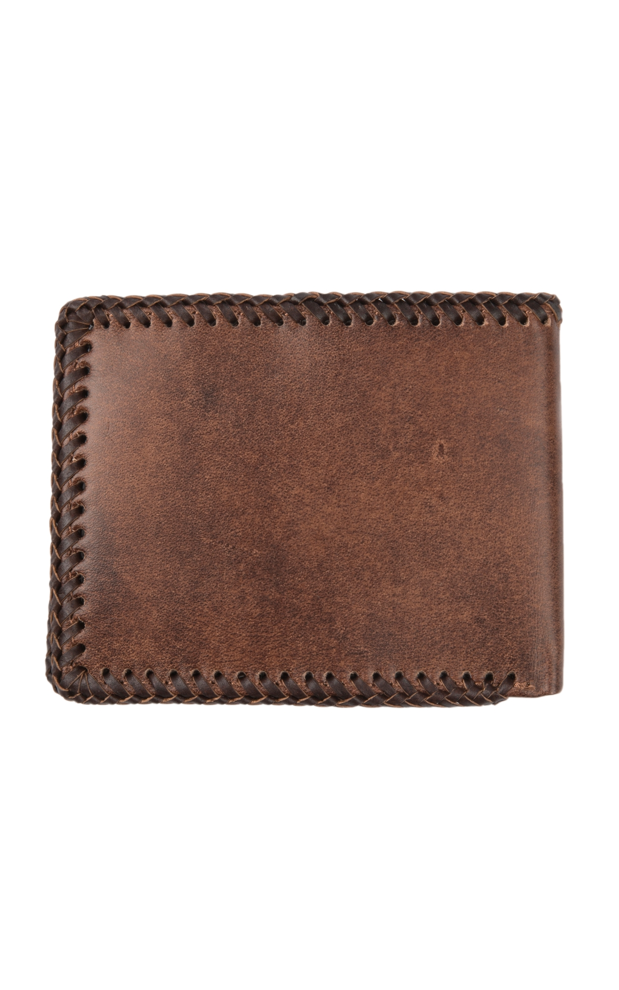 Nocona Embossed Praying Cowboy with Leather Braided Stitching BiFold Wallet - Image 1