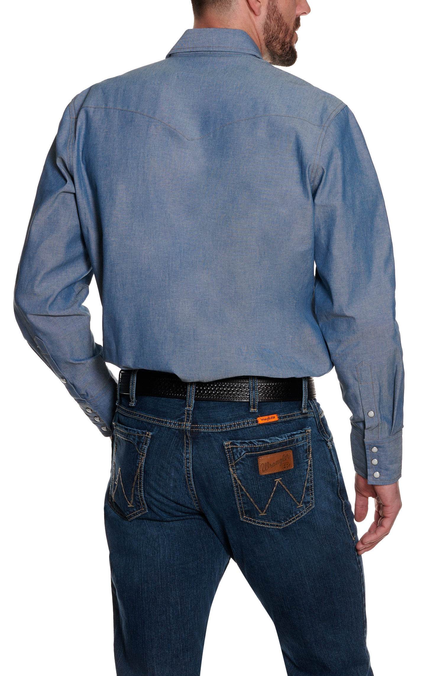 Wrangler Men's Chambray Long Sleeve Work Shirt - Big & Tall - Image 1