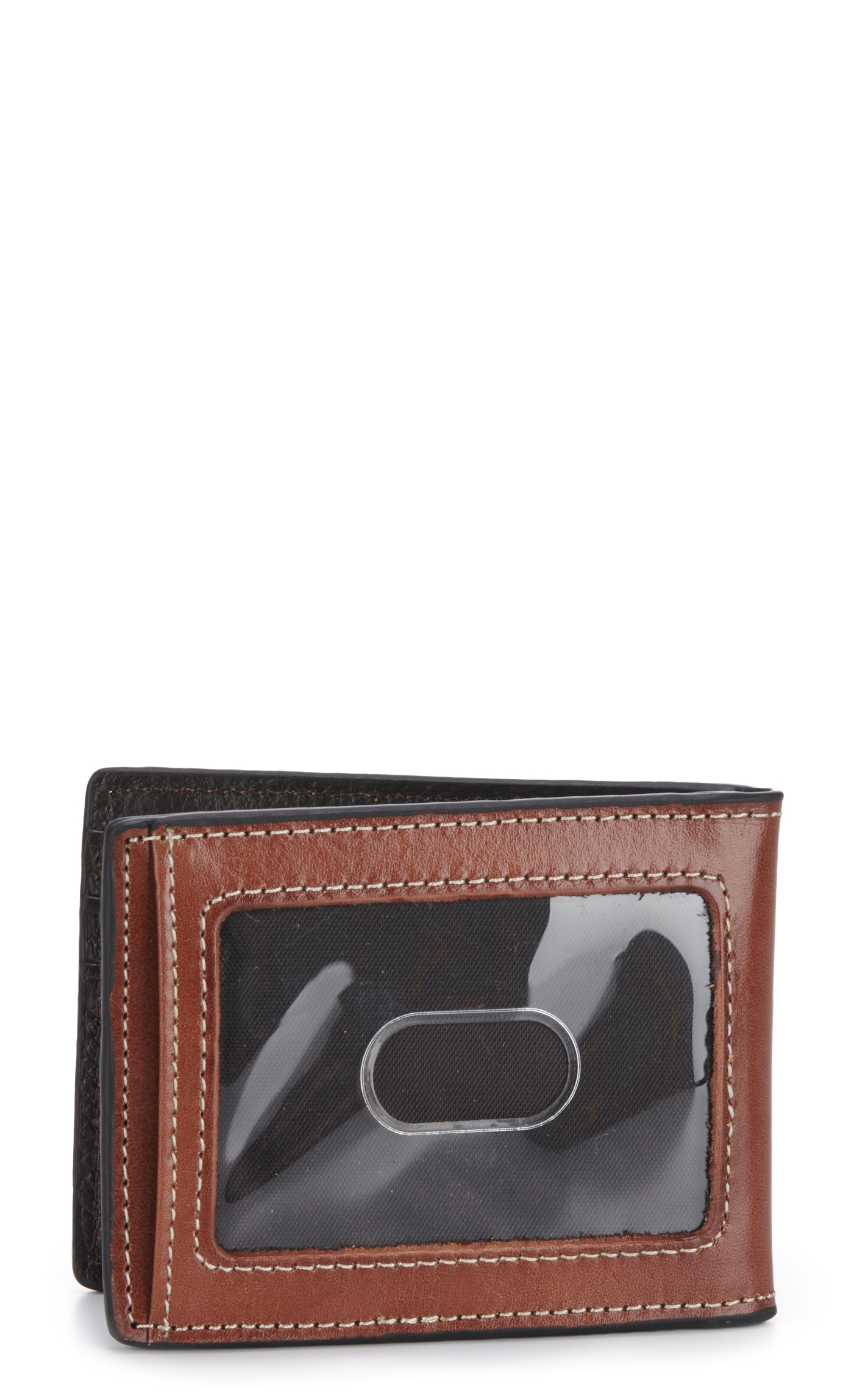 Nocona Brown Tooled with Ivory Inlay Bottle Opener Money Clip Wallet - Image 1