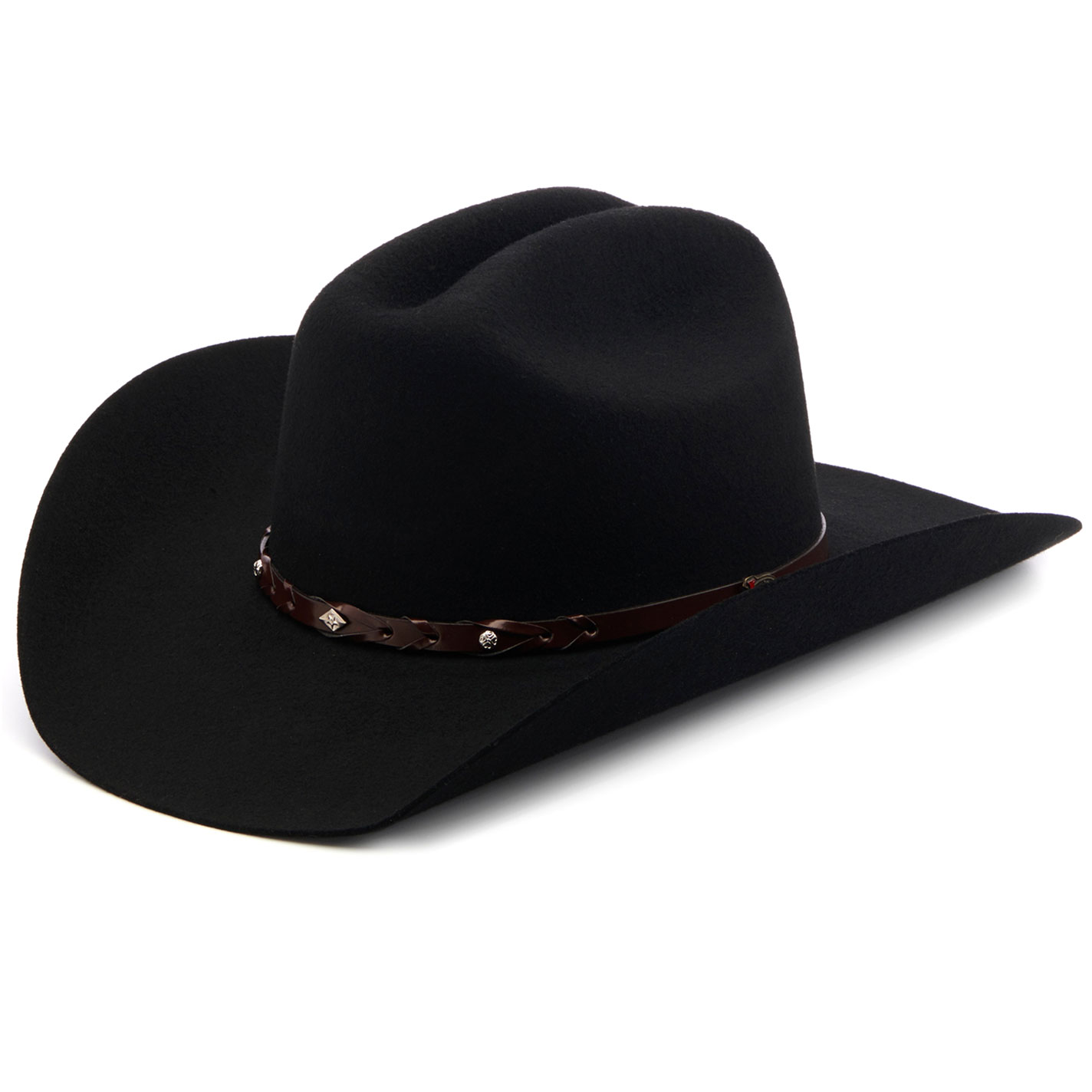 Justin Youth Lonestar Jr. Black Felt Cowboy Hat - Image 1