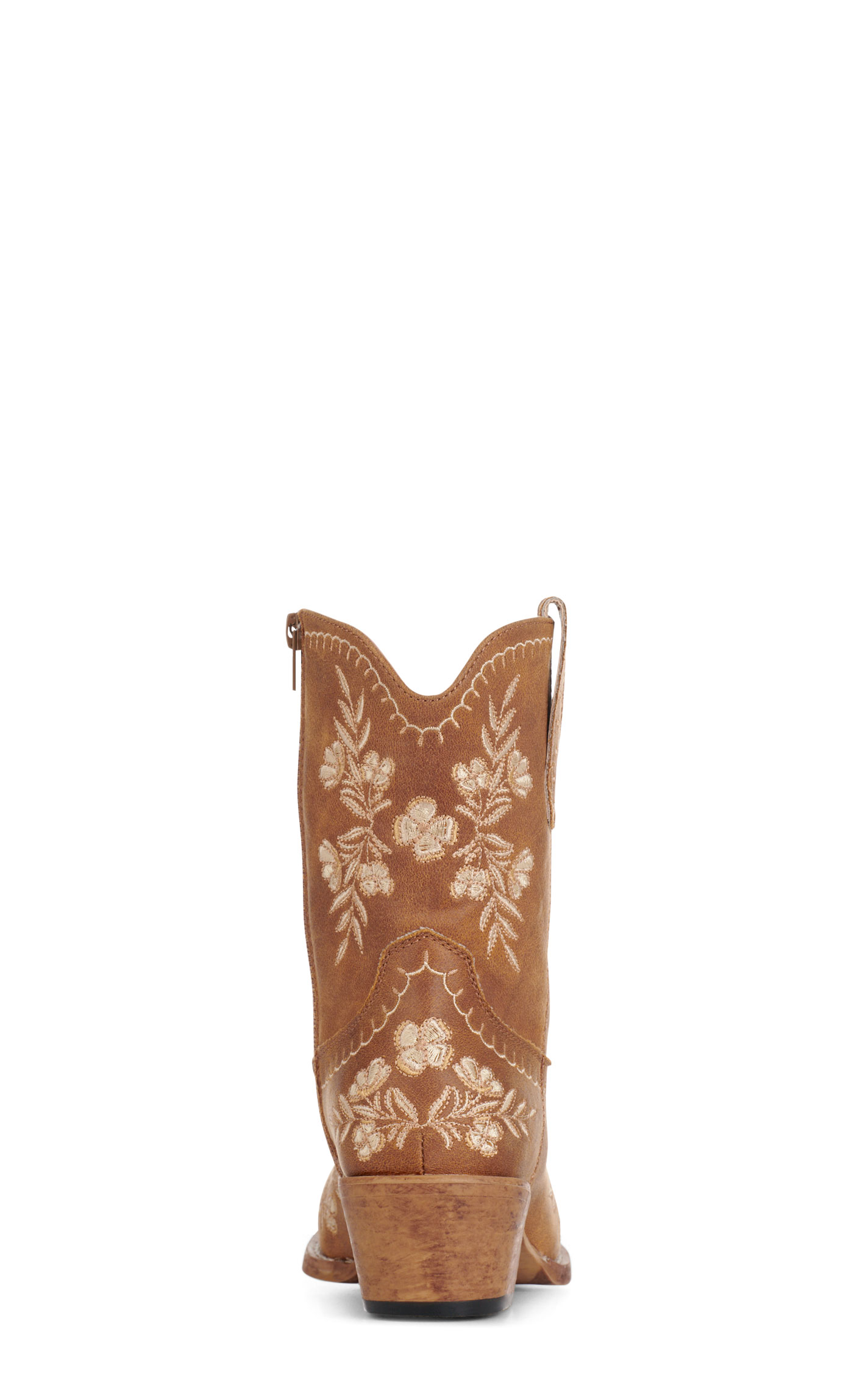 Roper Women's Tan Faux Leather Floral Embroidered Snip Toe Cowboy Boots - Image 1