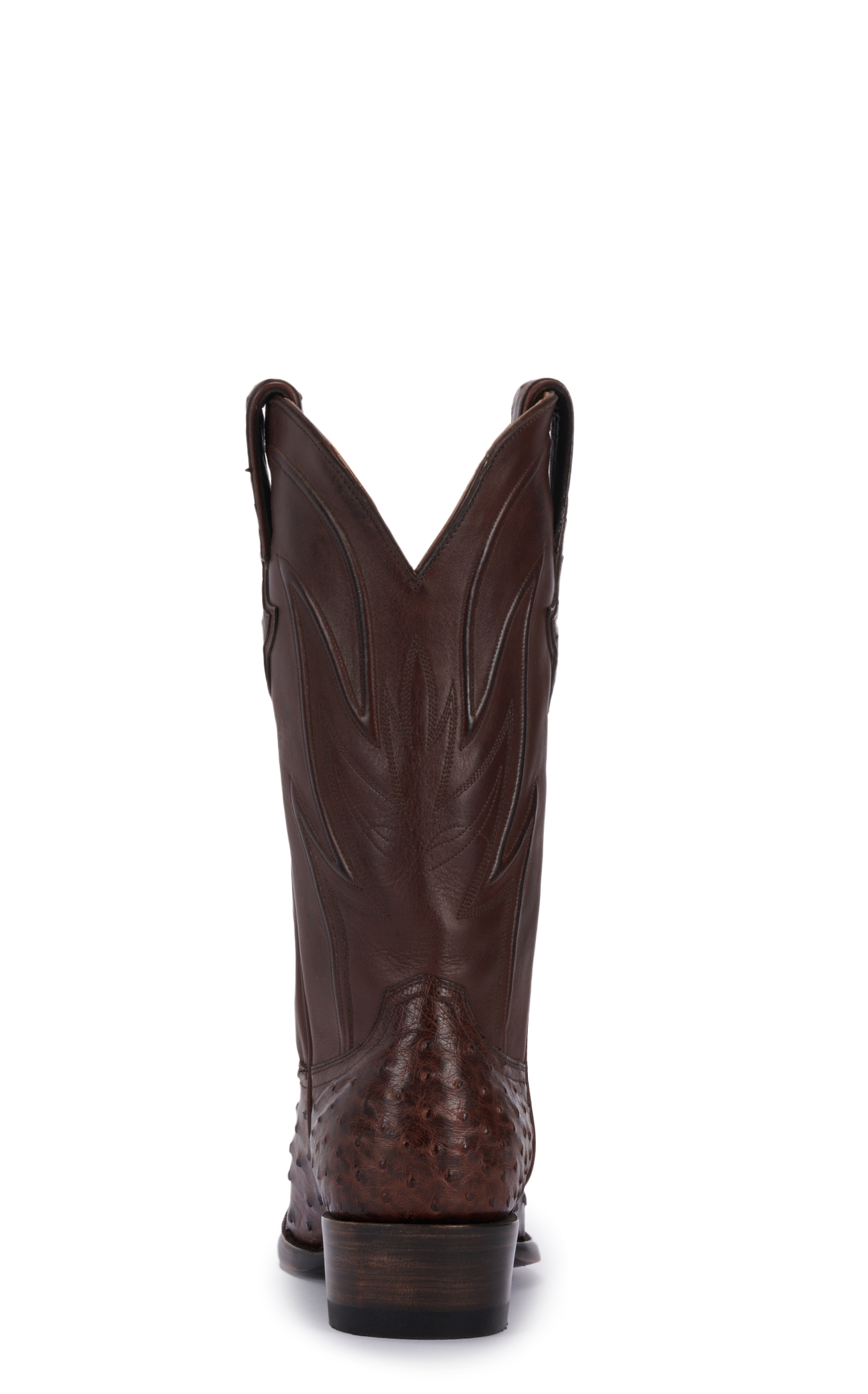 JRC & Sons Men's Jose Full Quill Ostrich Round Toe Exotic Cowboy Boot in Tobacco - Image 1