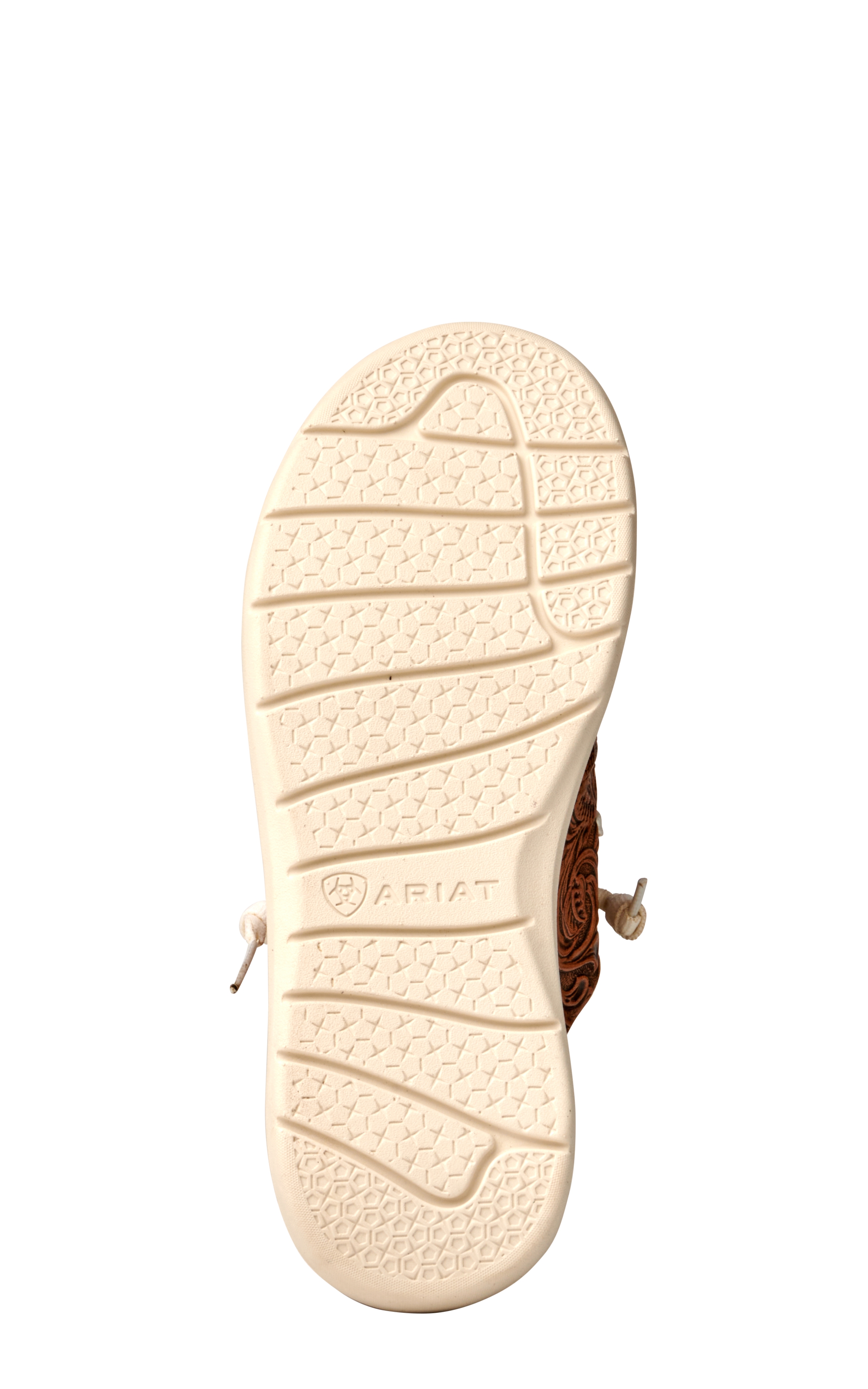 Ariat Women's Hilo Brown Floral Embossed Moc Toe Lace Up Casual Shoe - Image 1