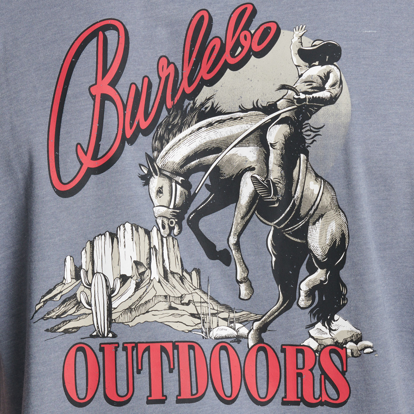 Burlebo Men's Moonlit Cowboy Blue Jean Graphic T-Shirt - Image 1