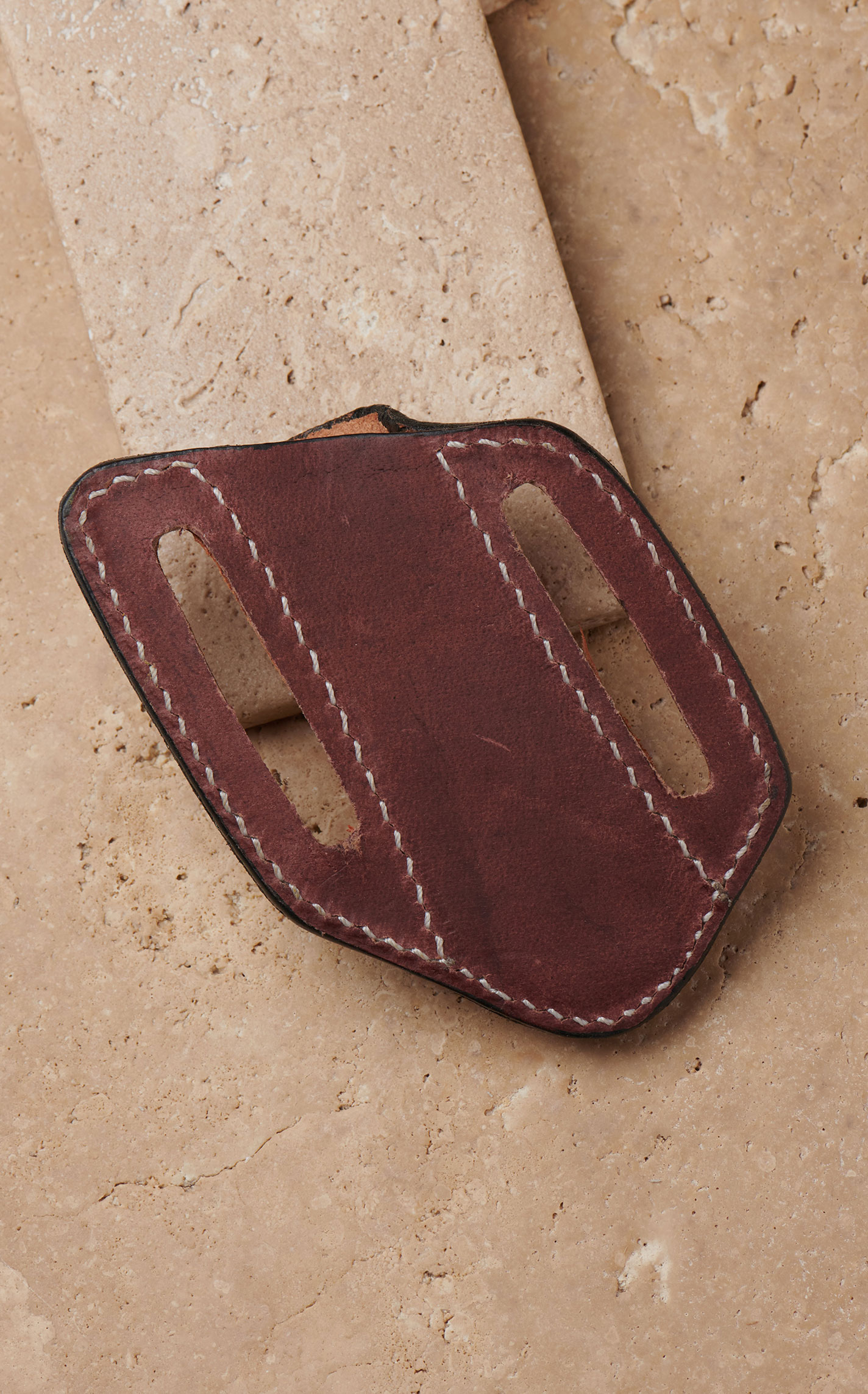 Circle SH Natural Tan Floral Tooled Leather Knife Sheath - Image 1