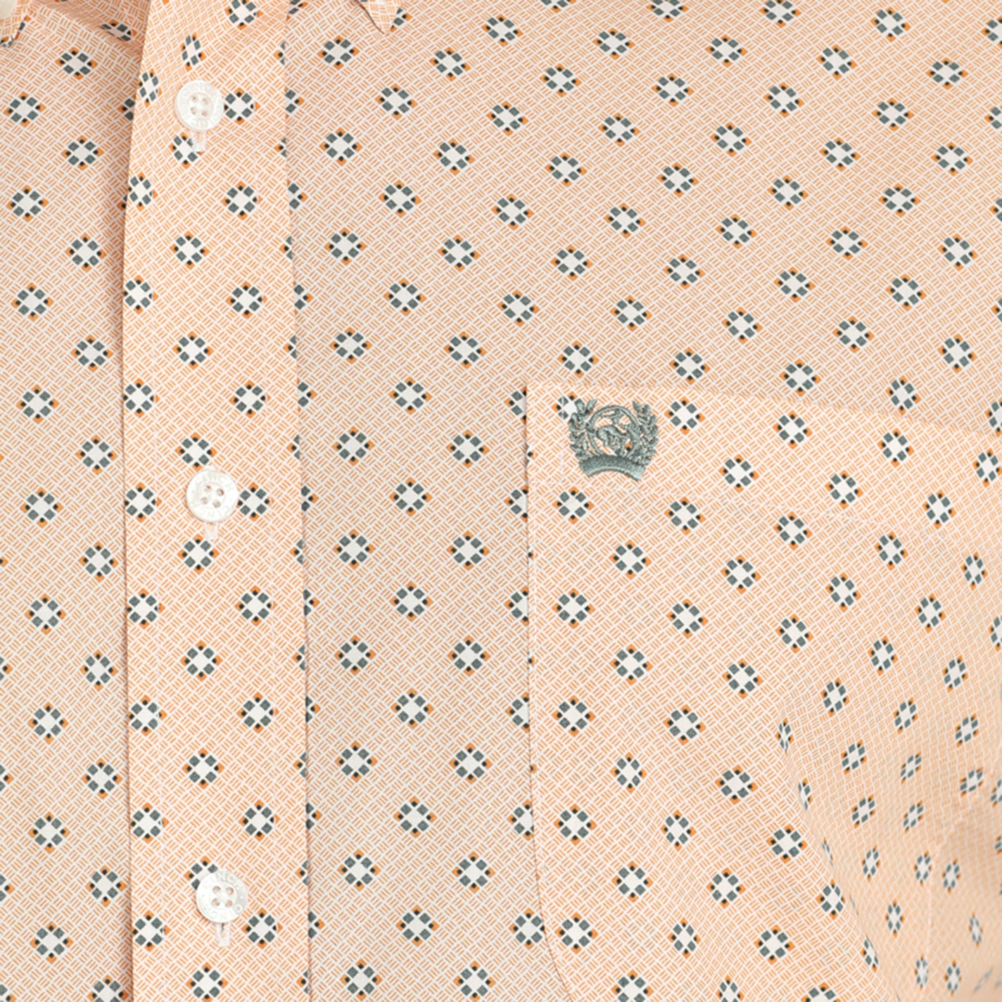 Cinch Men's Peach & Navy Geo Print Western Shirt - Image 1
