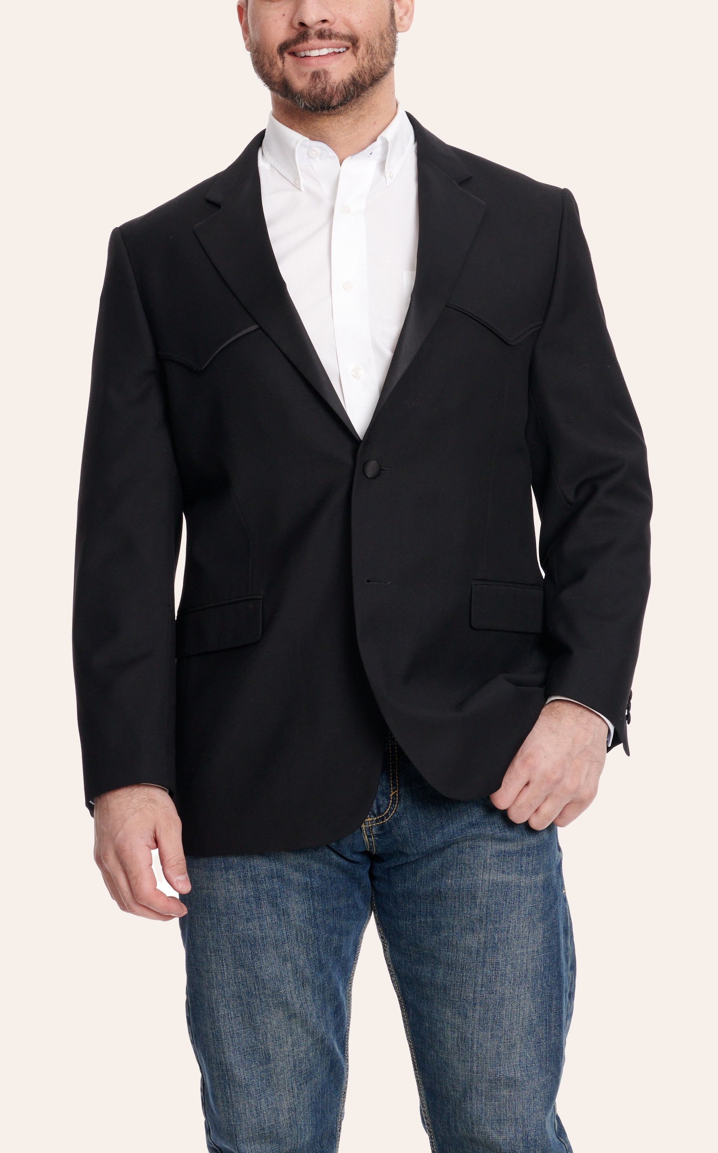 Red Sky Men's Pecos Black Two Button Western Tuxedo Sport Coat - Image 1